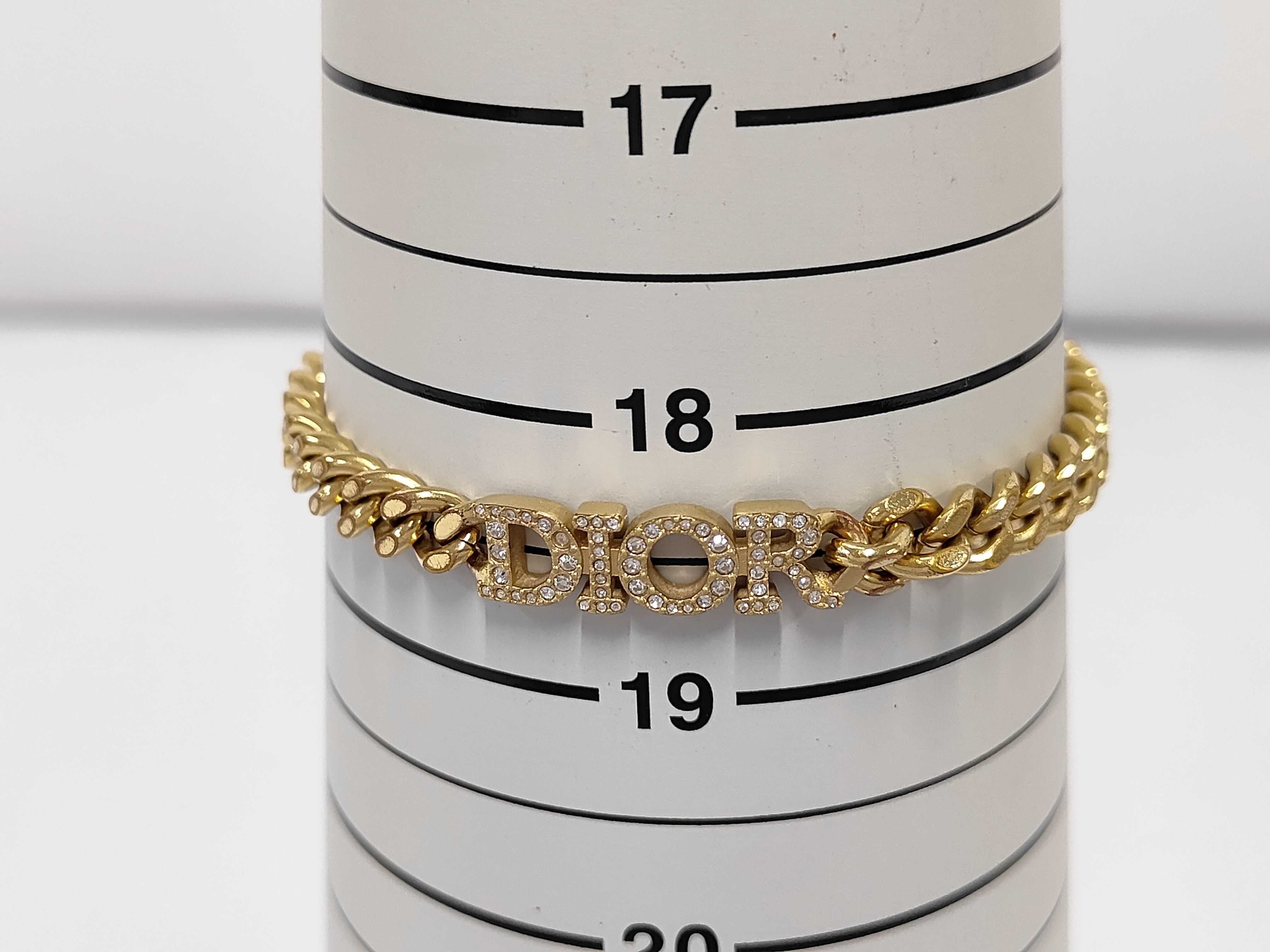 logo rhinestone gold bracelet (bracelet/bangle) — view 7