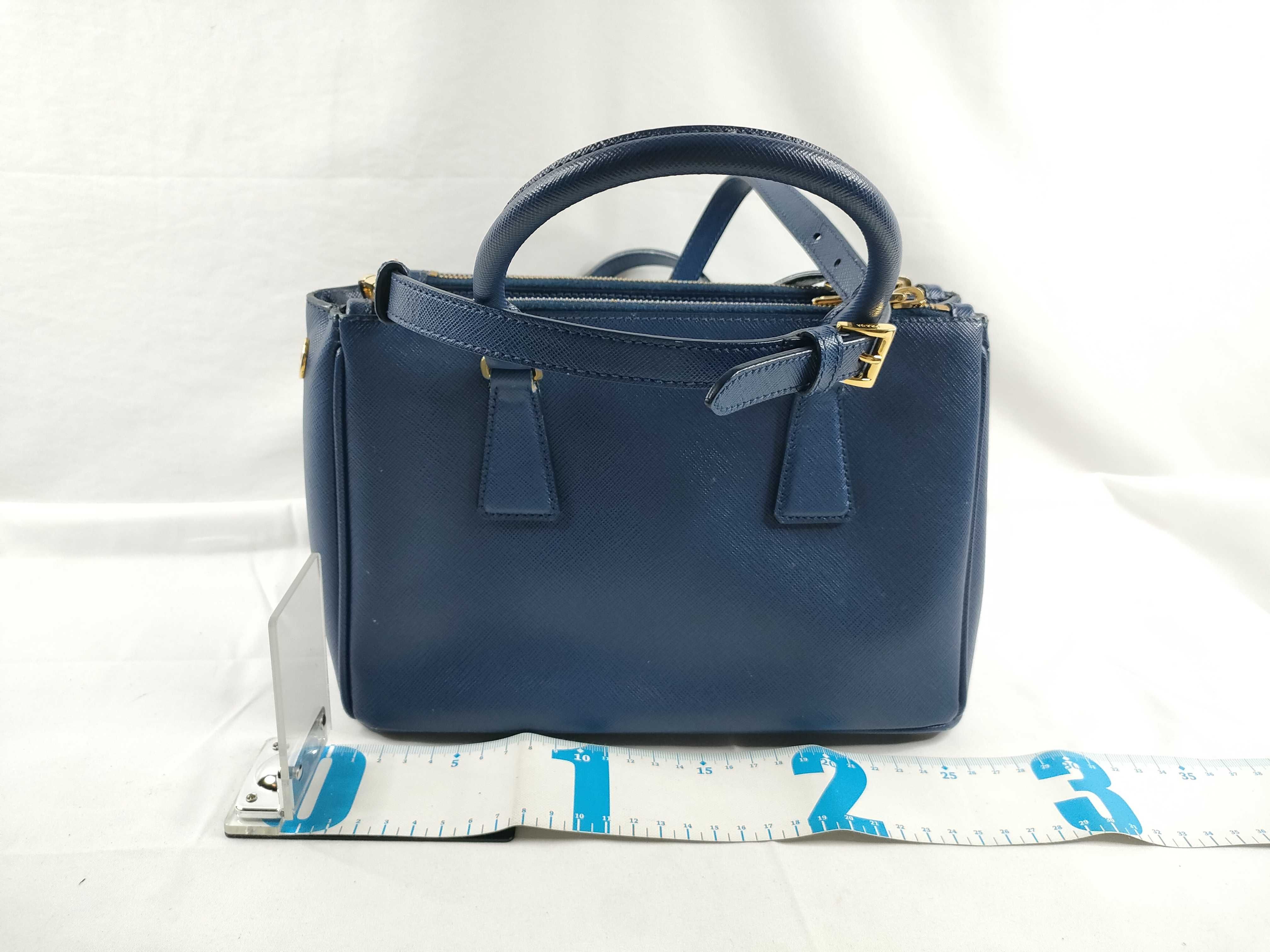 Galleria Handbag, Leather, Blue, 2-Way Handbag — view 2
