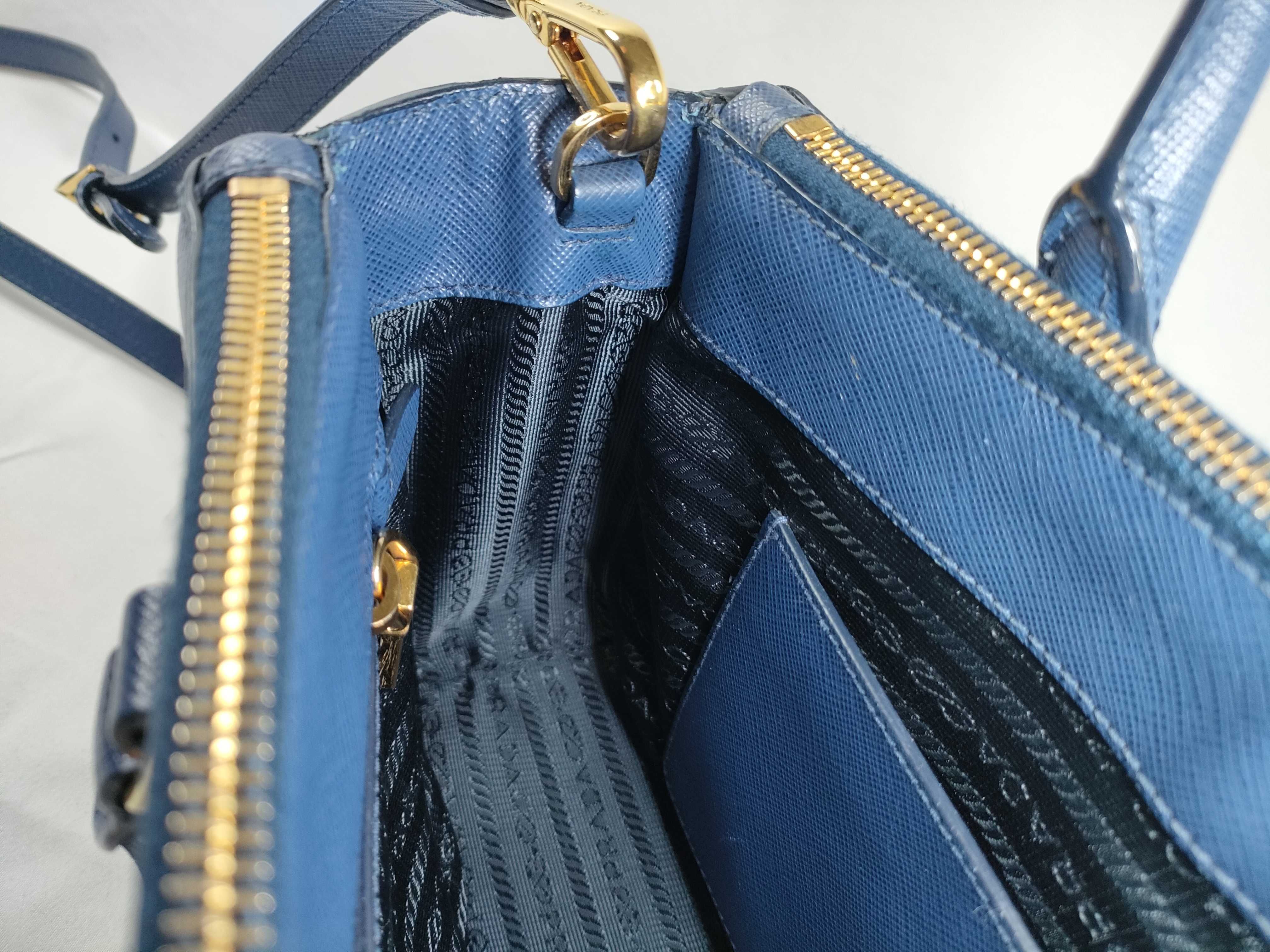 Galleria Handbag, Leather, Blue, 2-Way Handbag — view 10