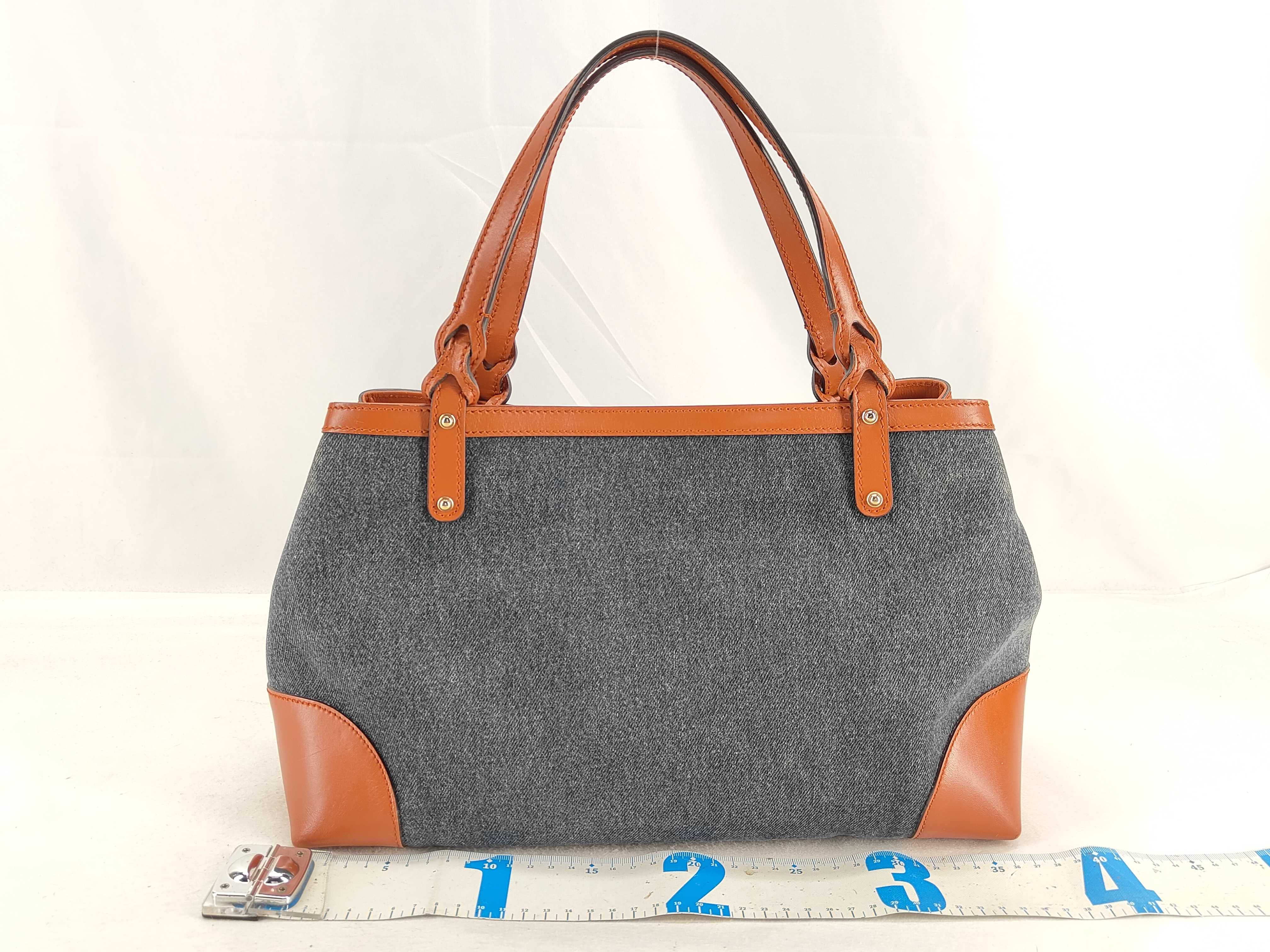 Denim Tote Bag with Logo Print — view 2