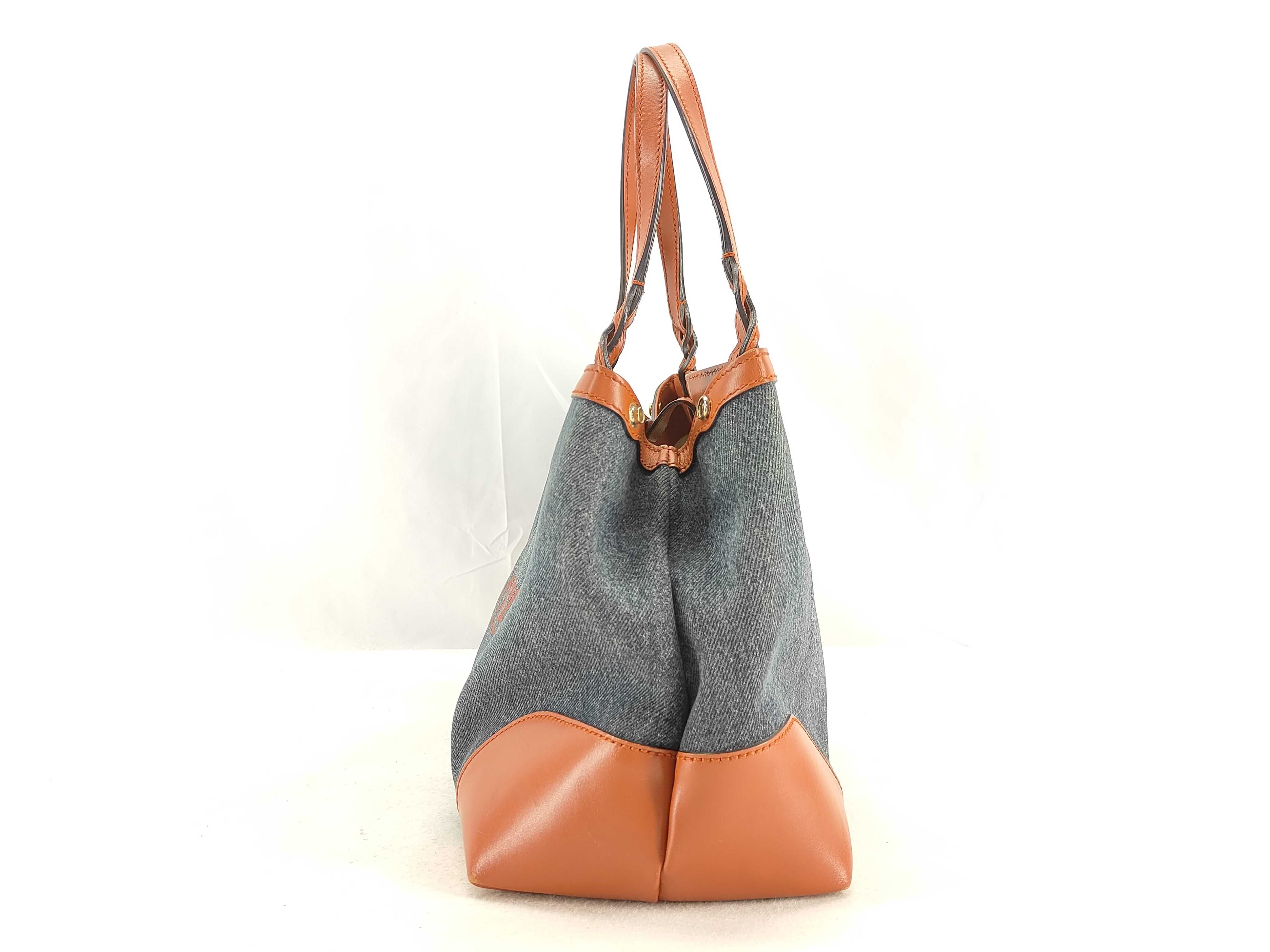 Denim Tote Bag with Logo Print — view 3