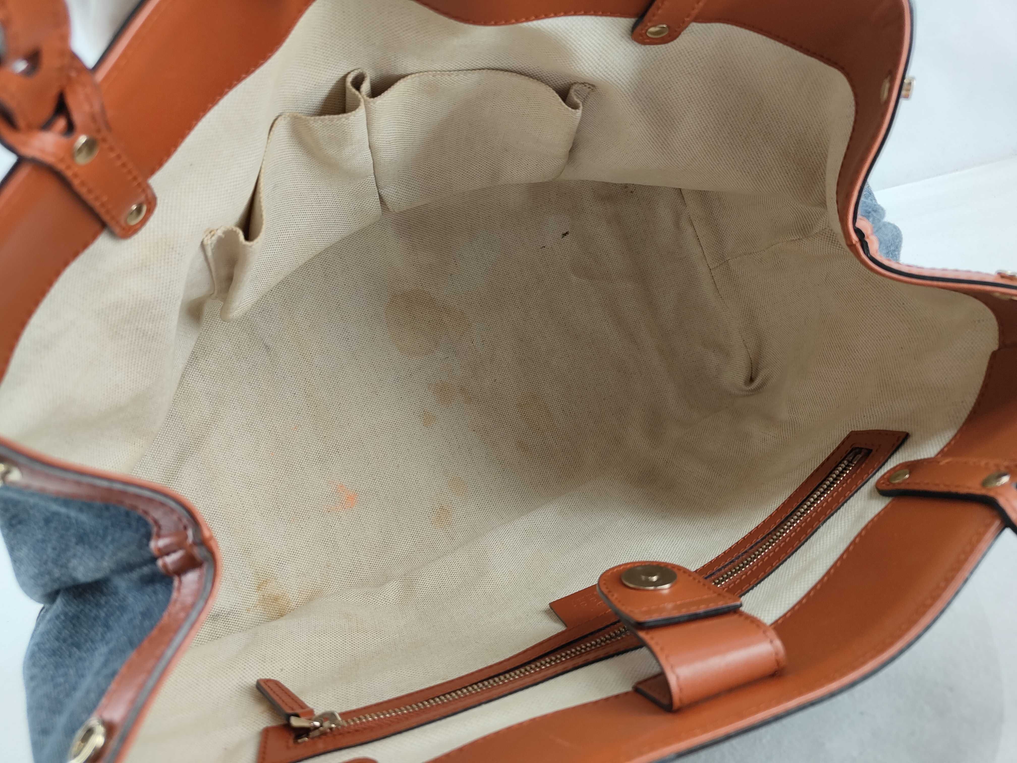 Denim Tote Bag with Logo Print — view 9
