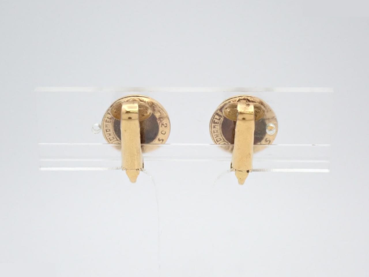 Coco Mark Round Earrings, GP Gold Color, 205 — view 2