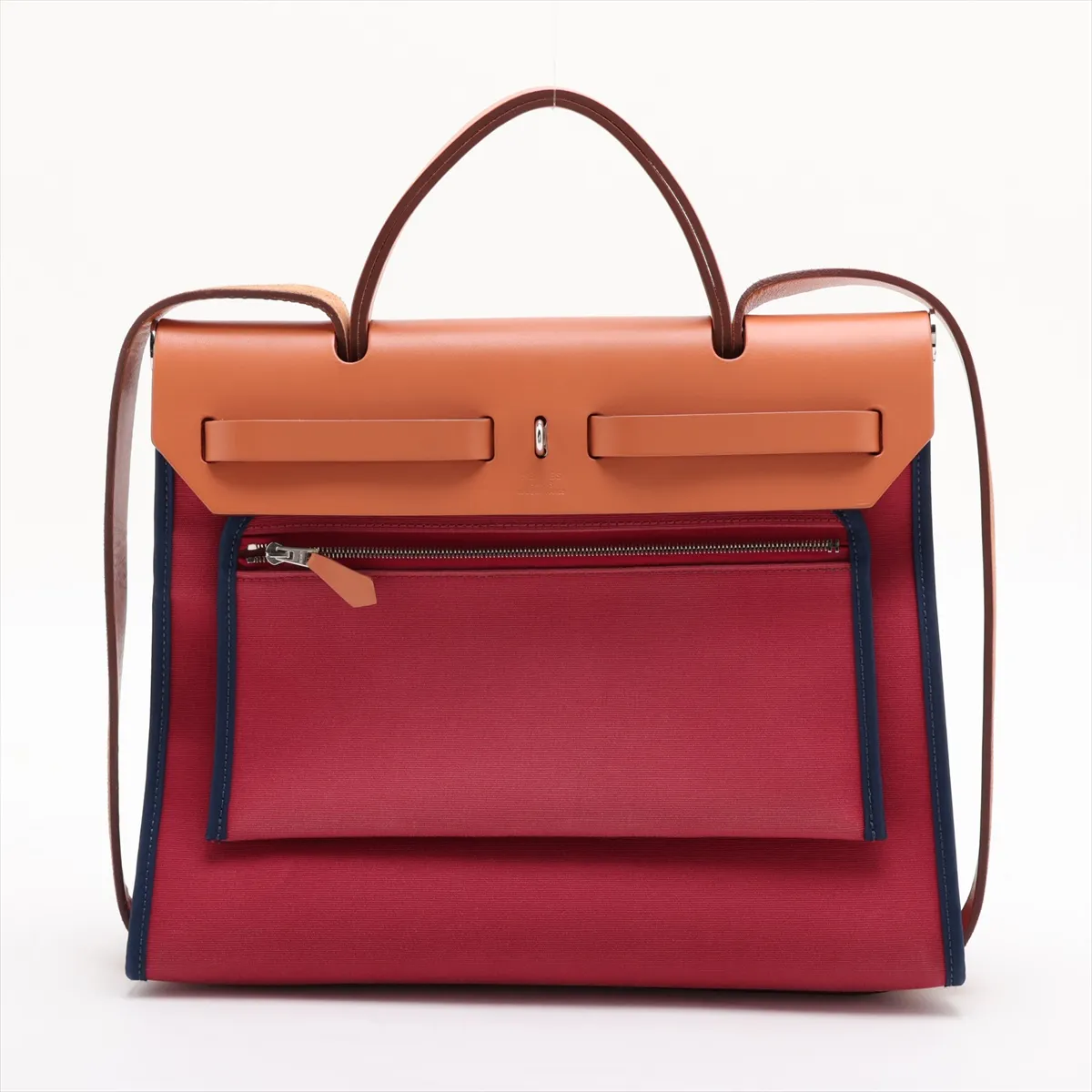 Herbag Zip PM Toile Officier x Vache Hunter Red x Brown Silver Hardware R:2014 — view 2