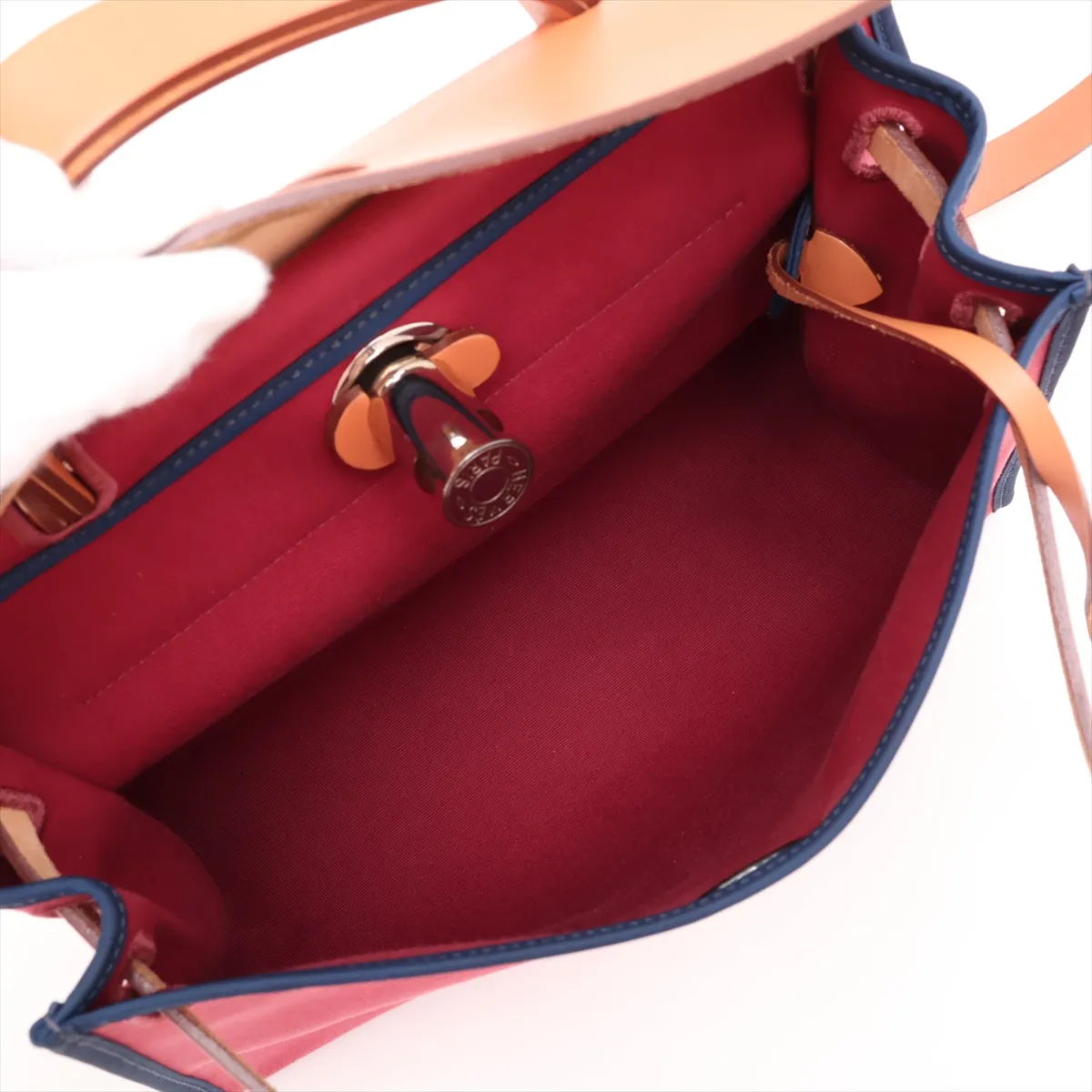 Herbag Zip PM Toile Officier x Vache Hunter Red x Brown Silver Hardware R:2014 — view 8