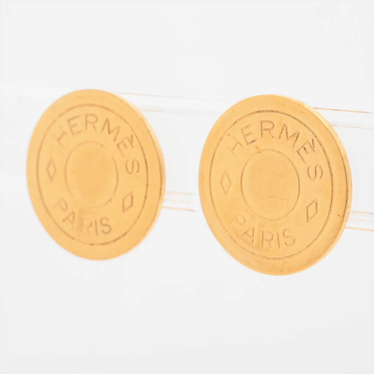 Sellier Earrings (Pair) GP Gold. Shows signs of wear, — view 3