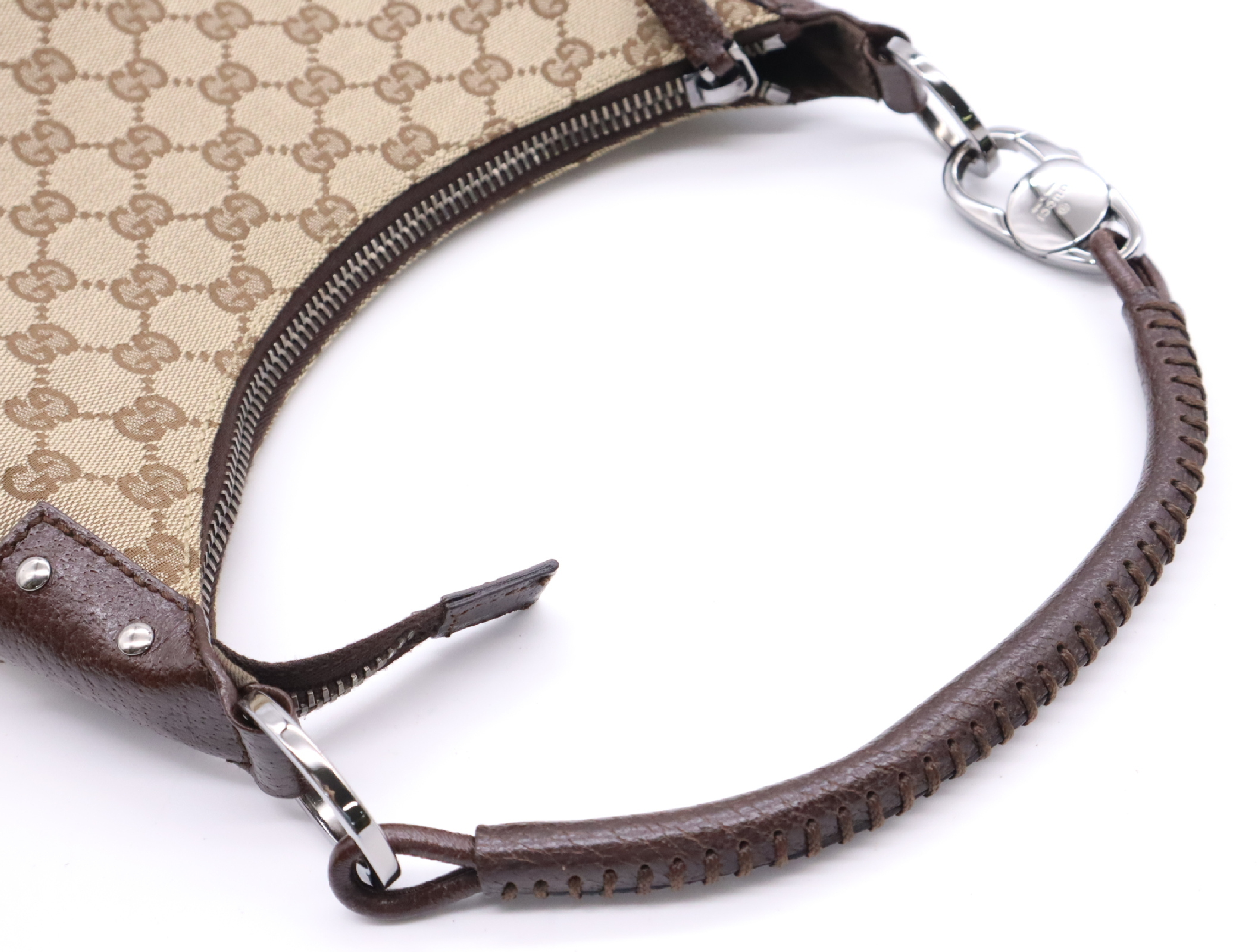 115002 GG Canvas One-Shoulder Bag, Beige/Brown, with Dust Bag. — view 10