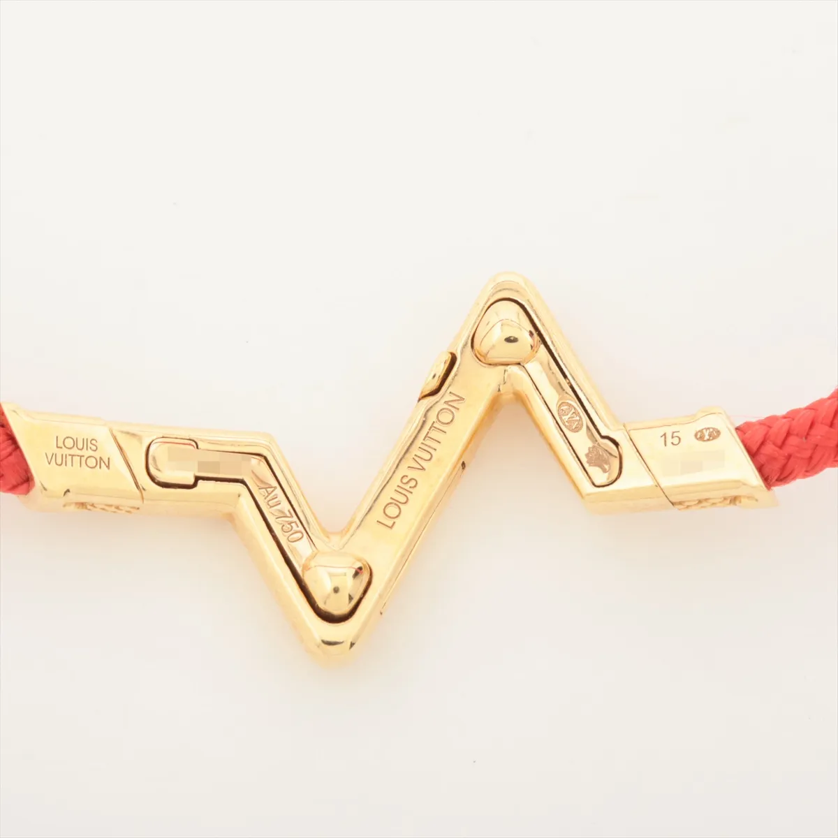 Play Bracelet LV Vault Upside Down PM Bracelet 750(YG) Total 4.2g 15 F15637 F24286 Cord fuzzing Kink — view 4