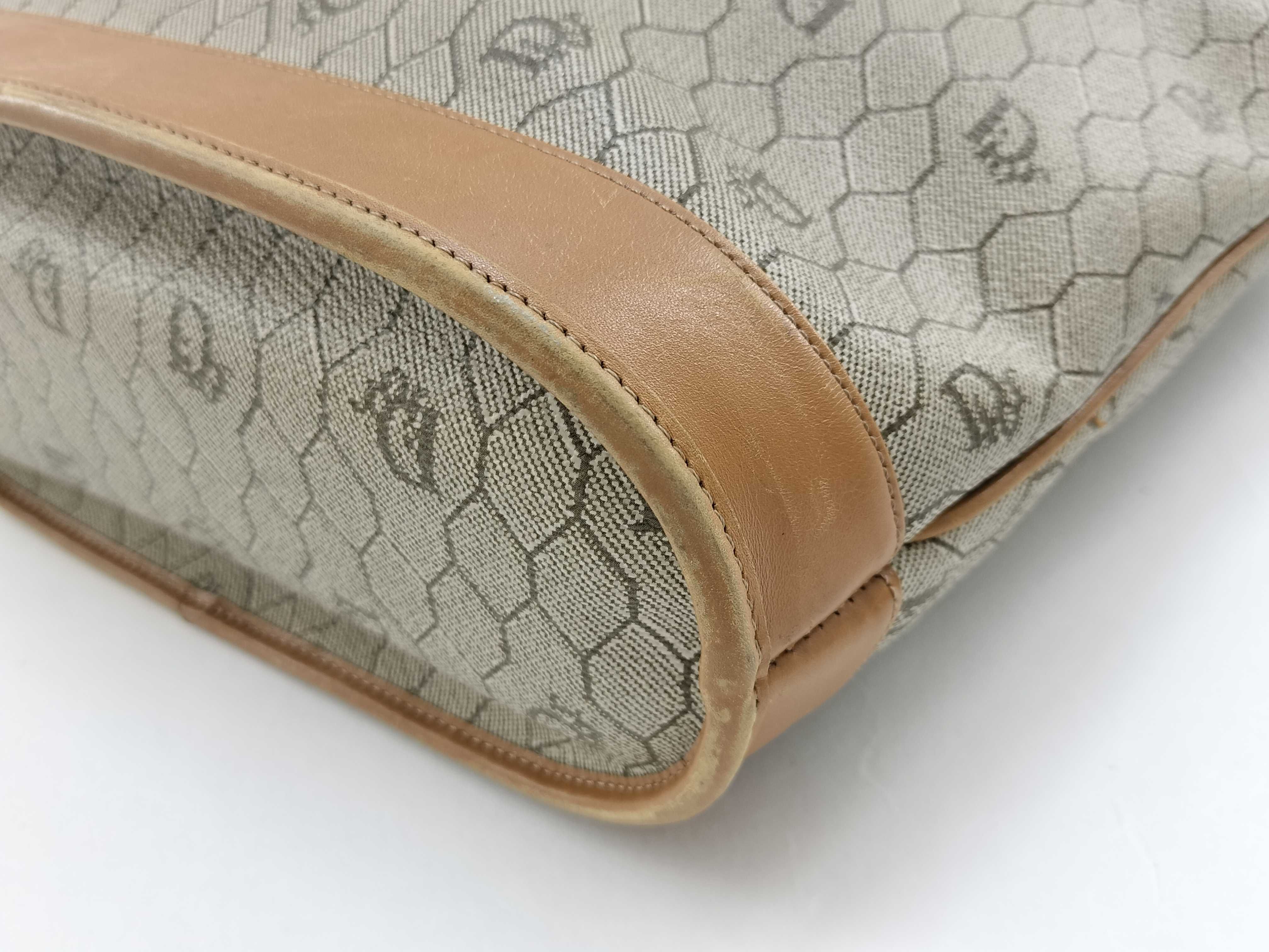 Basket One-Hand Honeycomb PVC x Leather Beige x Brown Shoulder Bag — view 7