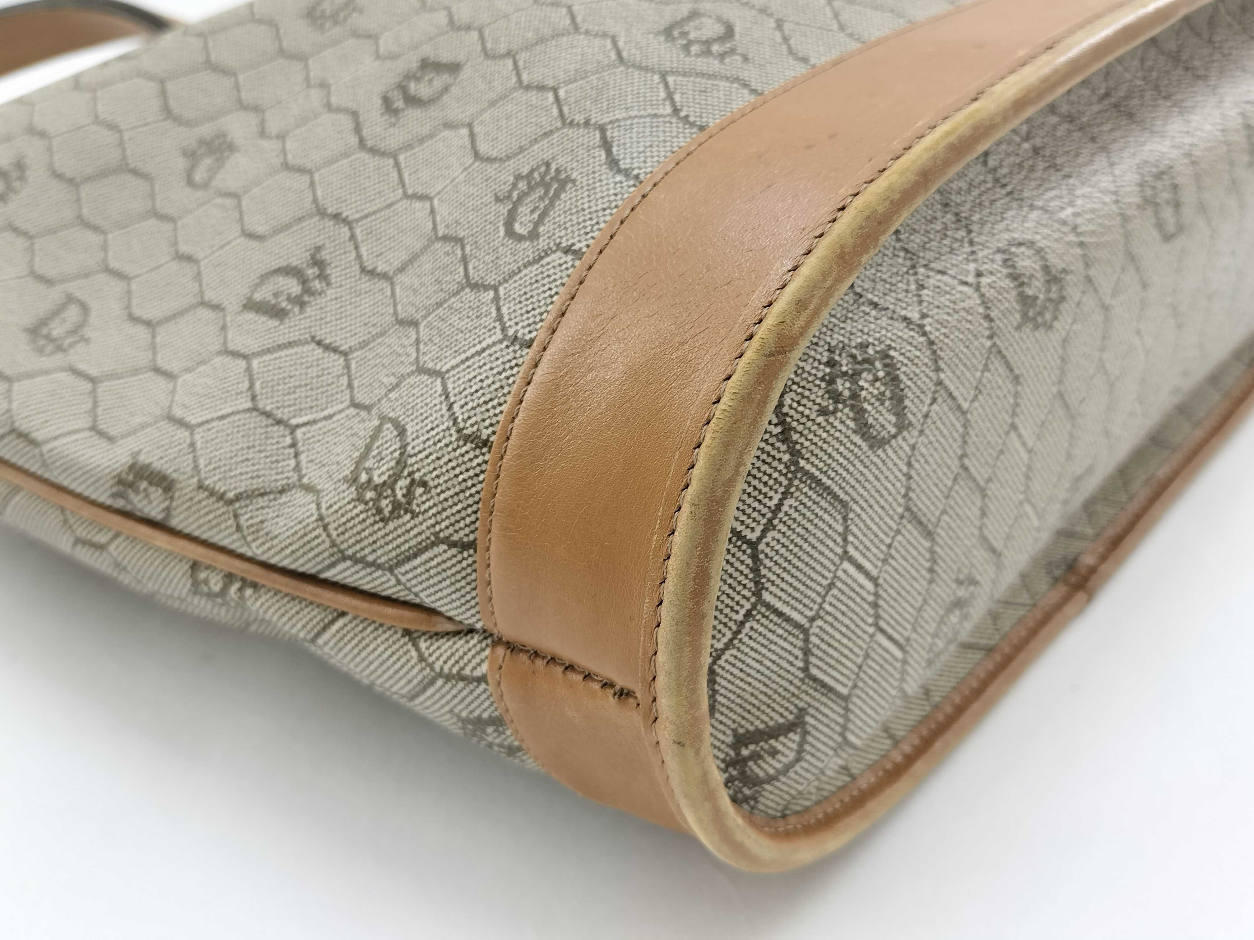Basket One-Hand Honeycomb PVC x Leather Beige x Brown Shoulder Bag — view 8