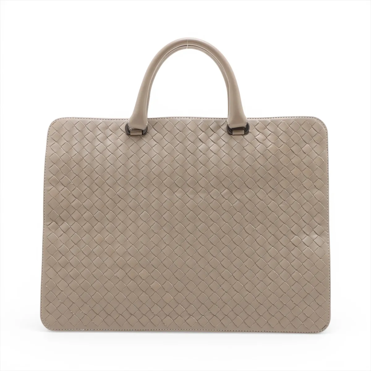 Intrecciato Leather Business Bag Gray — view 2