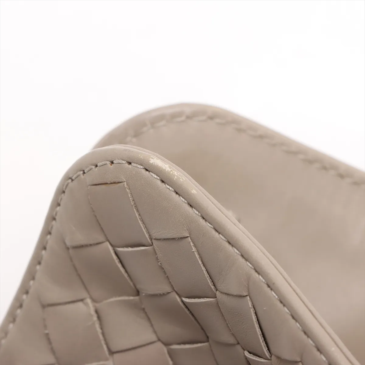 Intrecciato Leather Business Bag Gray — view 12