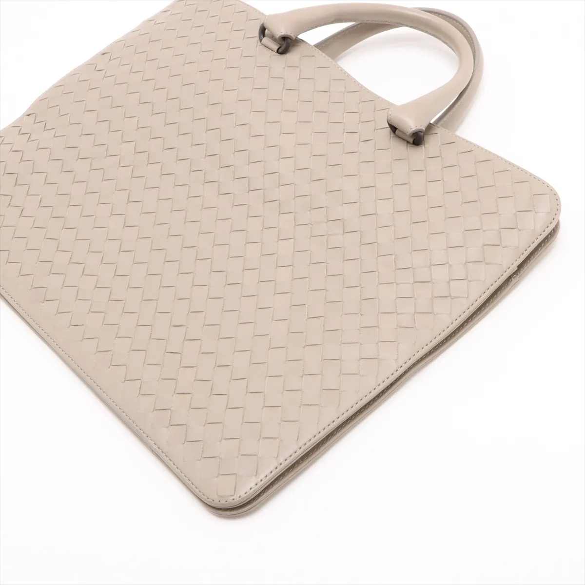 Intrecciato Leather Business Bag Gray — view 3
