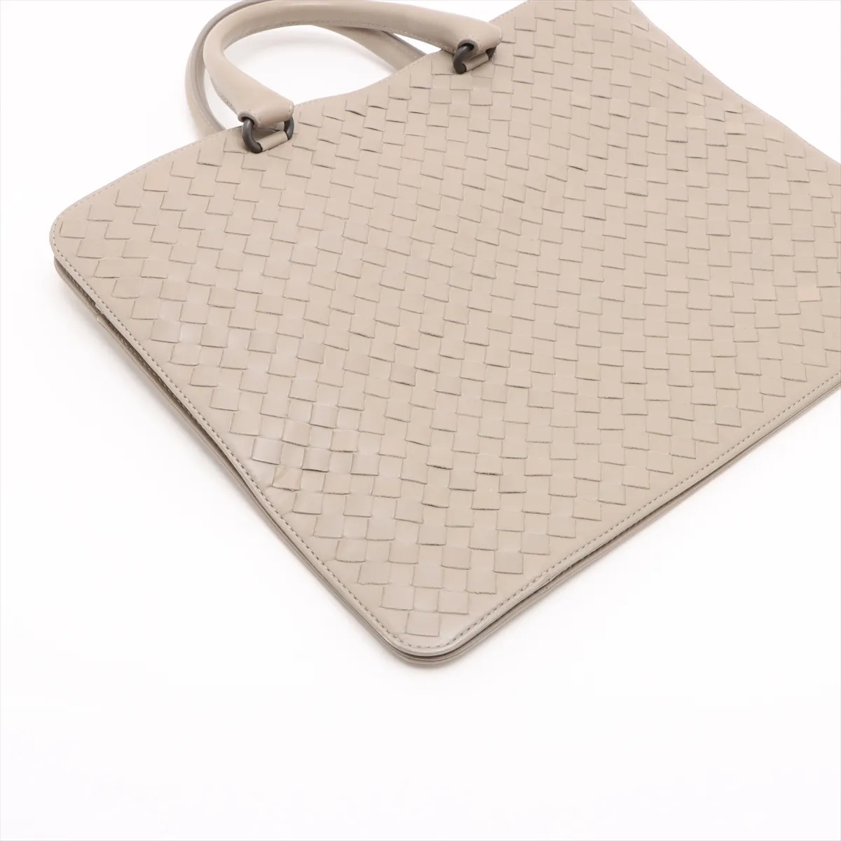 Intrecciato Leather Business Bag Gray — view 4