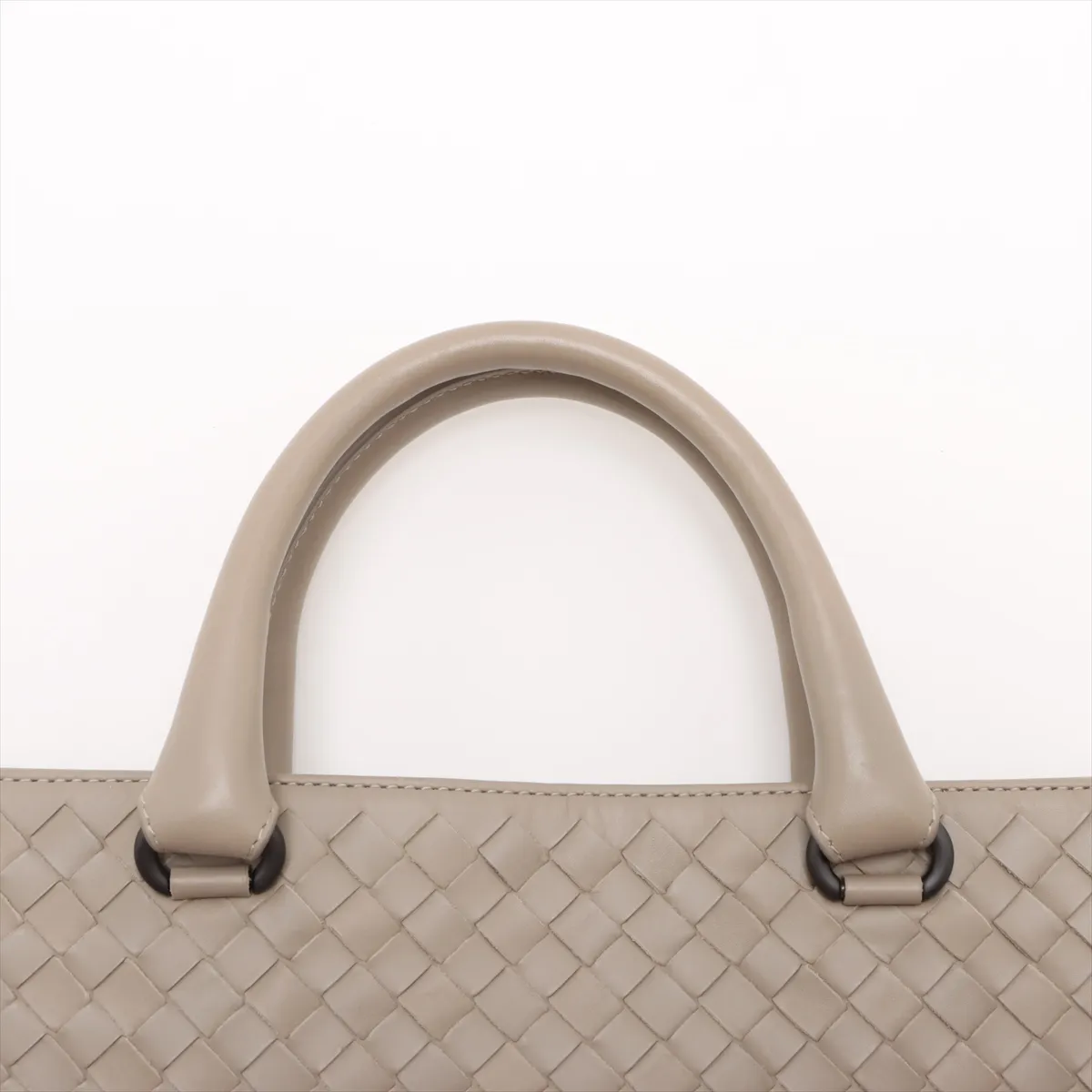 Intrecciato Leather Business Bag Gray — view 6