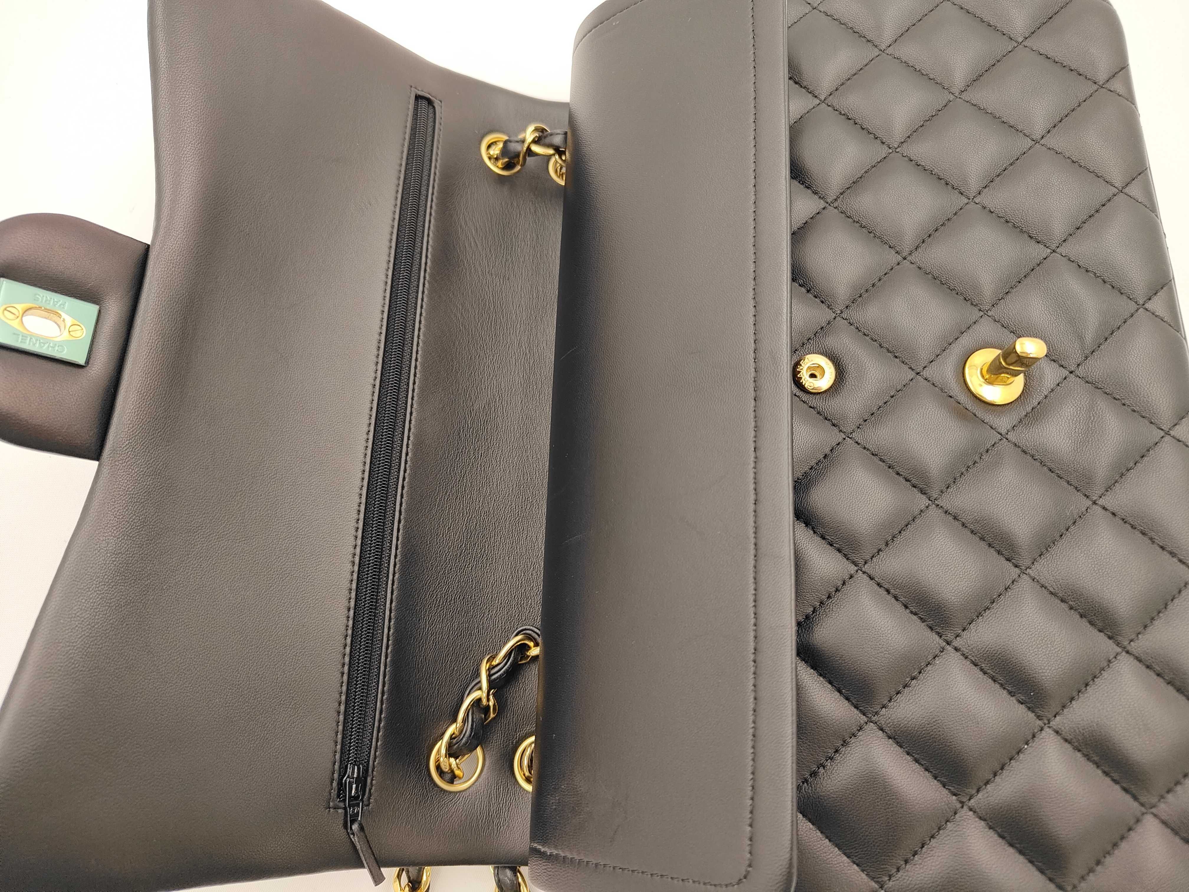 Matelassé 30 Chain Shoulder Bag, Double Flap, Lambskin, Black — view 12