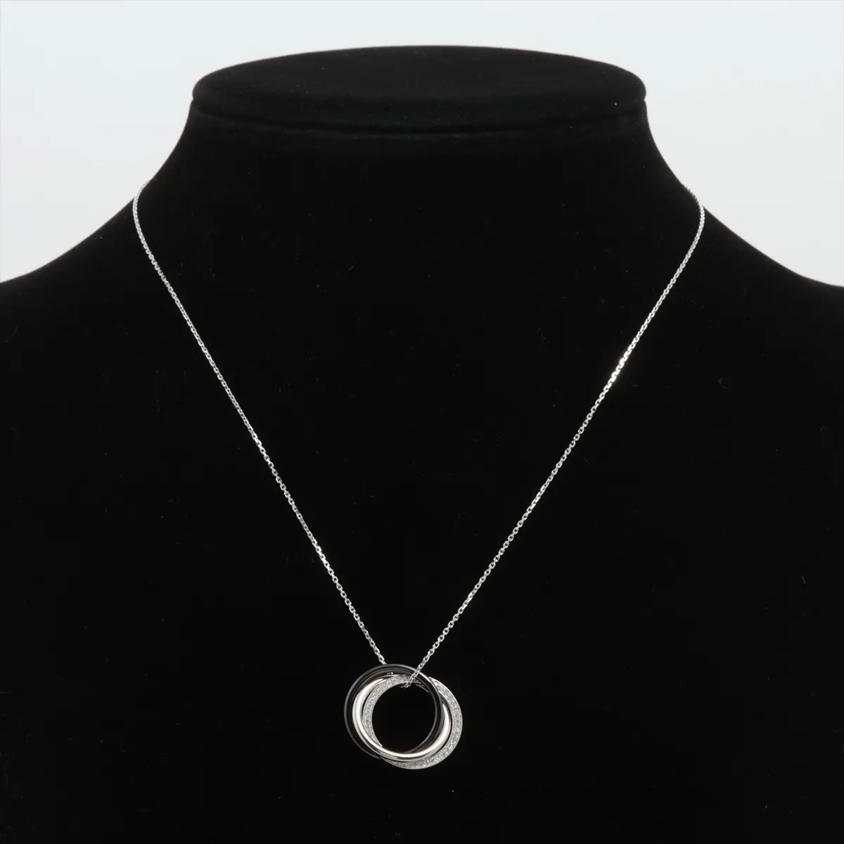 Trinity Diamond Necklace 750(WG)×Pd950×Ceramic 6.0g SD4853 Top scratch — view 5