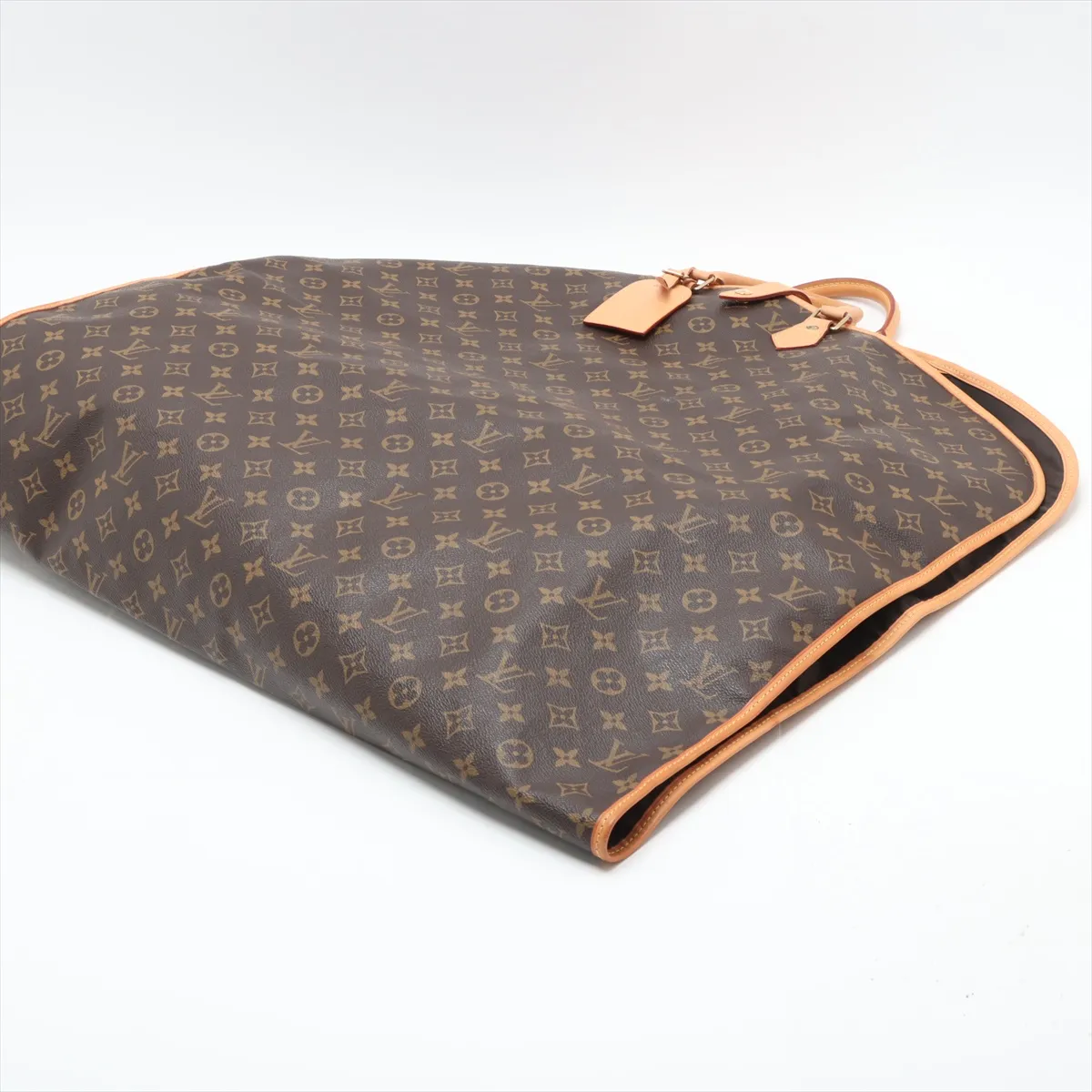 Monogram Us Porte Habits Garment Case M23400 SP0013 Brown with initials and 2 hangers. — view 3