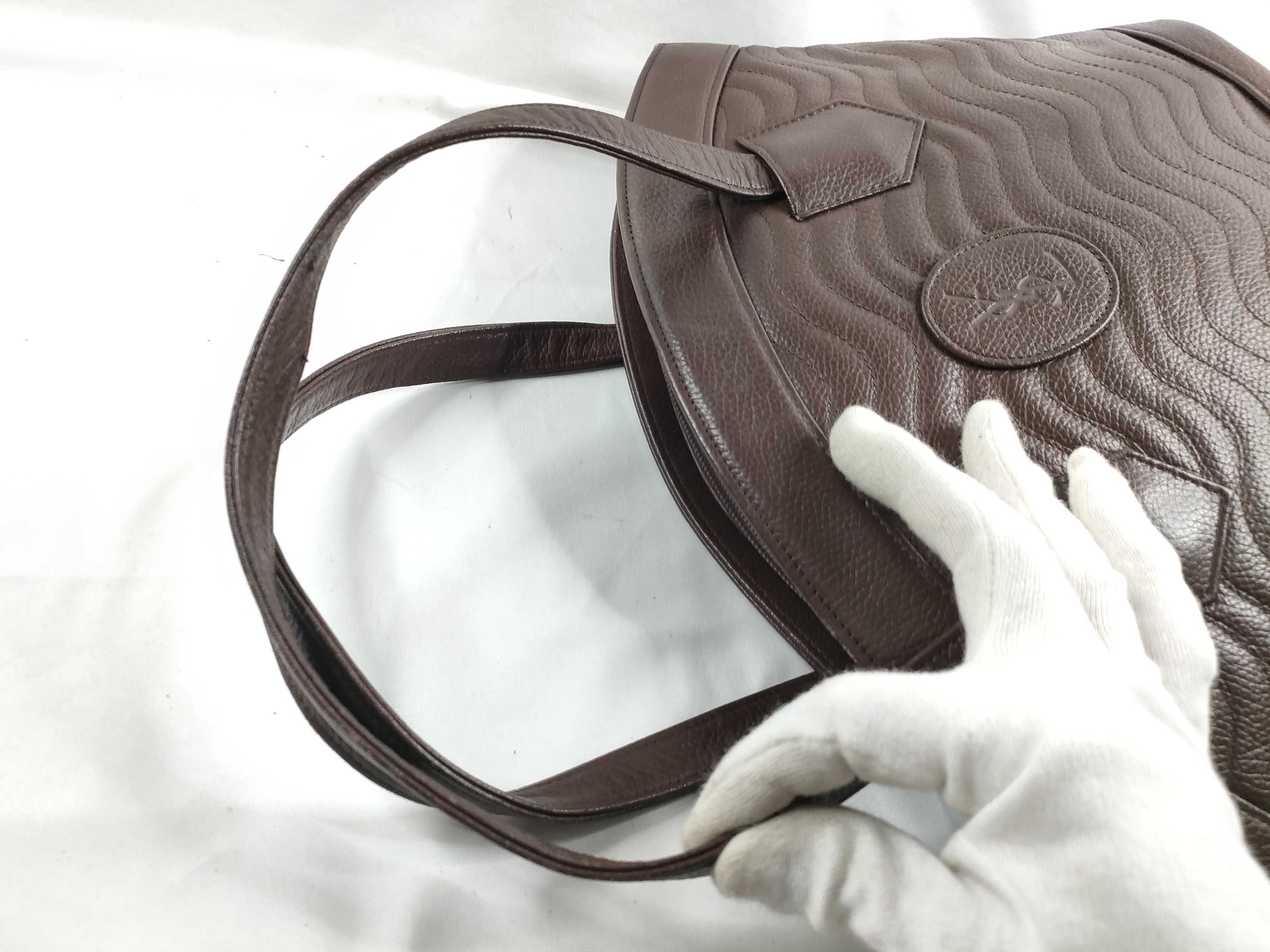 (YSL) handbag, brown, vintage style. — view 6
