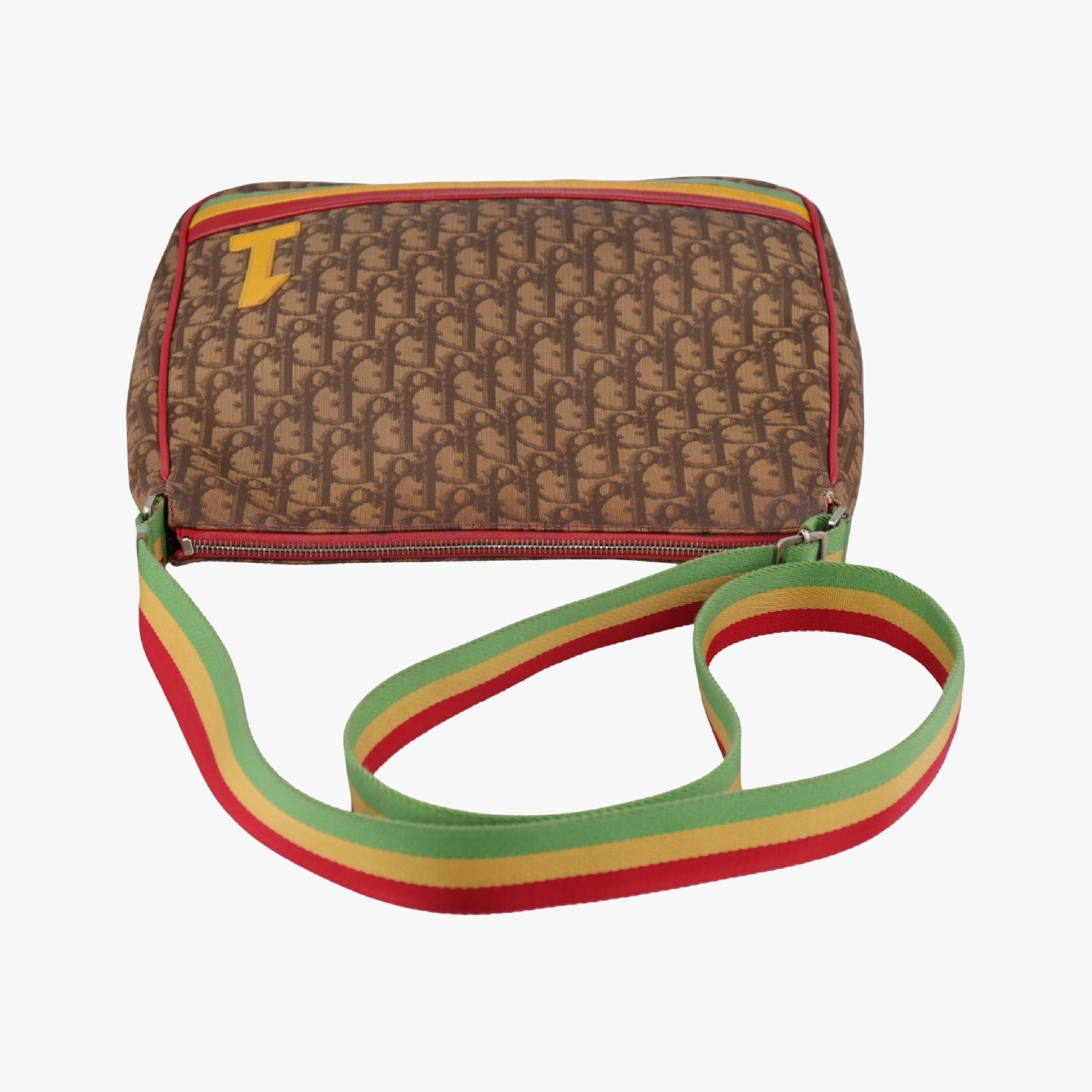 Rasta Trotter Messenger Bag, Beige x Multicolor PVC Coated Canvas, BO A 0074 Shoulder Bag — view 5
