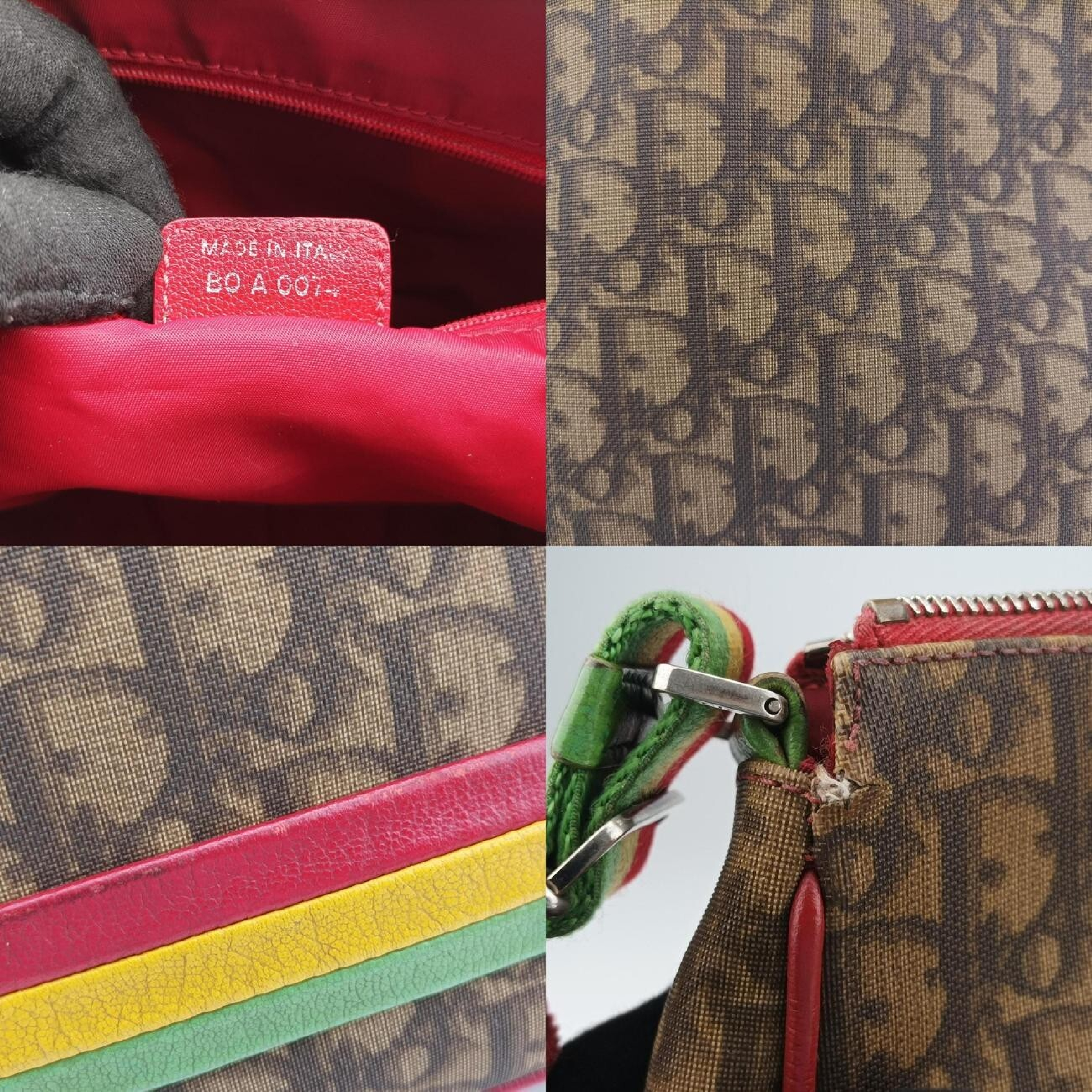 Rasta Trotter Messenger Bag, Beige x Multicolor PVC Coated Canvas, BO A 0074 Shoulder Bag — view 8