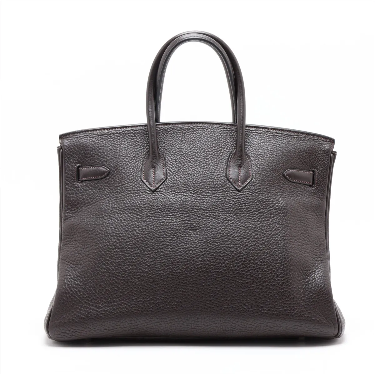 [Individually packaged] Hermes Birkin 35 Letournée Taurillon Clemence Chocolate Silver Hardware G: 2003 Padlock unlocking malfunction — view 2
