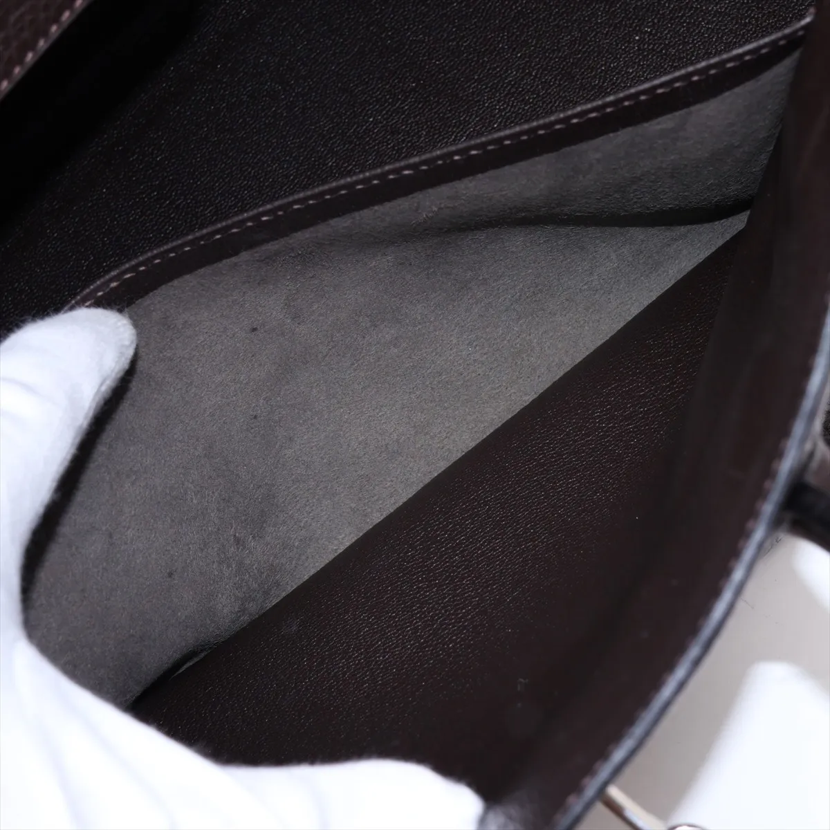 [Individually packaged] Hermes Birkin 35 Letournée Taurillon Clemence Chocolate Silver Hardware G: 2003 Padlock unlocking malfunction — view 8