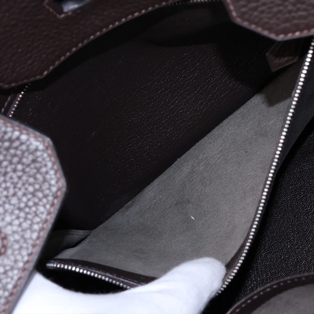 [Individually packaged] Hermes Birkin 35 Letournée Taurillon Clemence Chocolate Silver Hardware G: 2003 Padlock unlocking malfunction — view 9