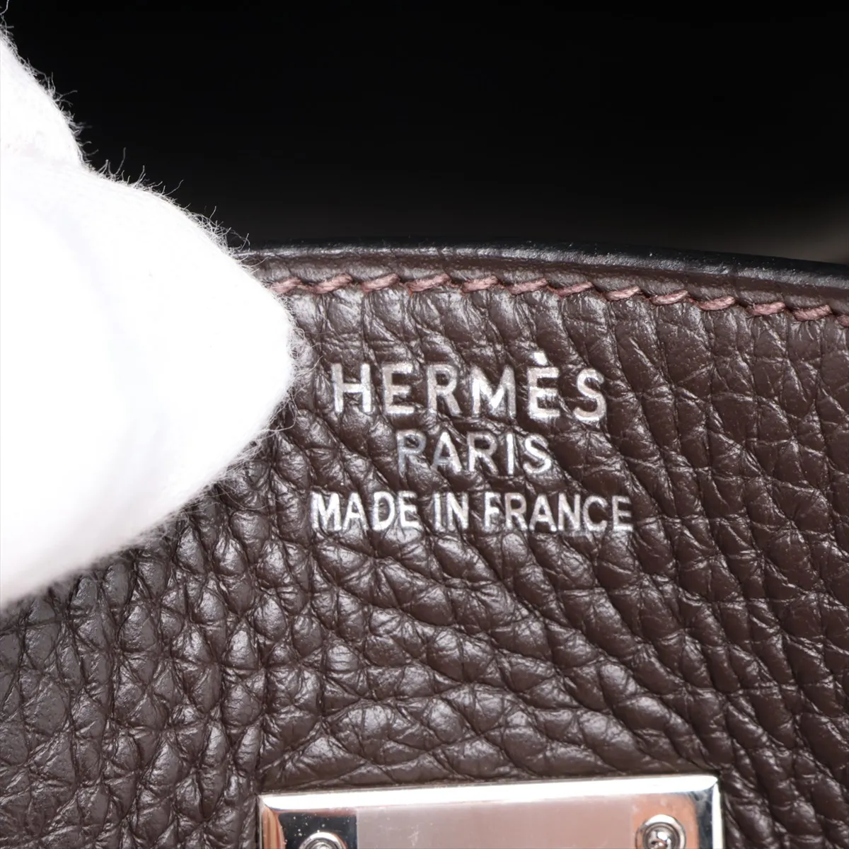 [Individually packaged] Hermes Birkin 35 Letournée Taurillon Clemence Chocolate Silver Hardware G: 2003 Padlock unlocking malfunction — view 10