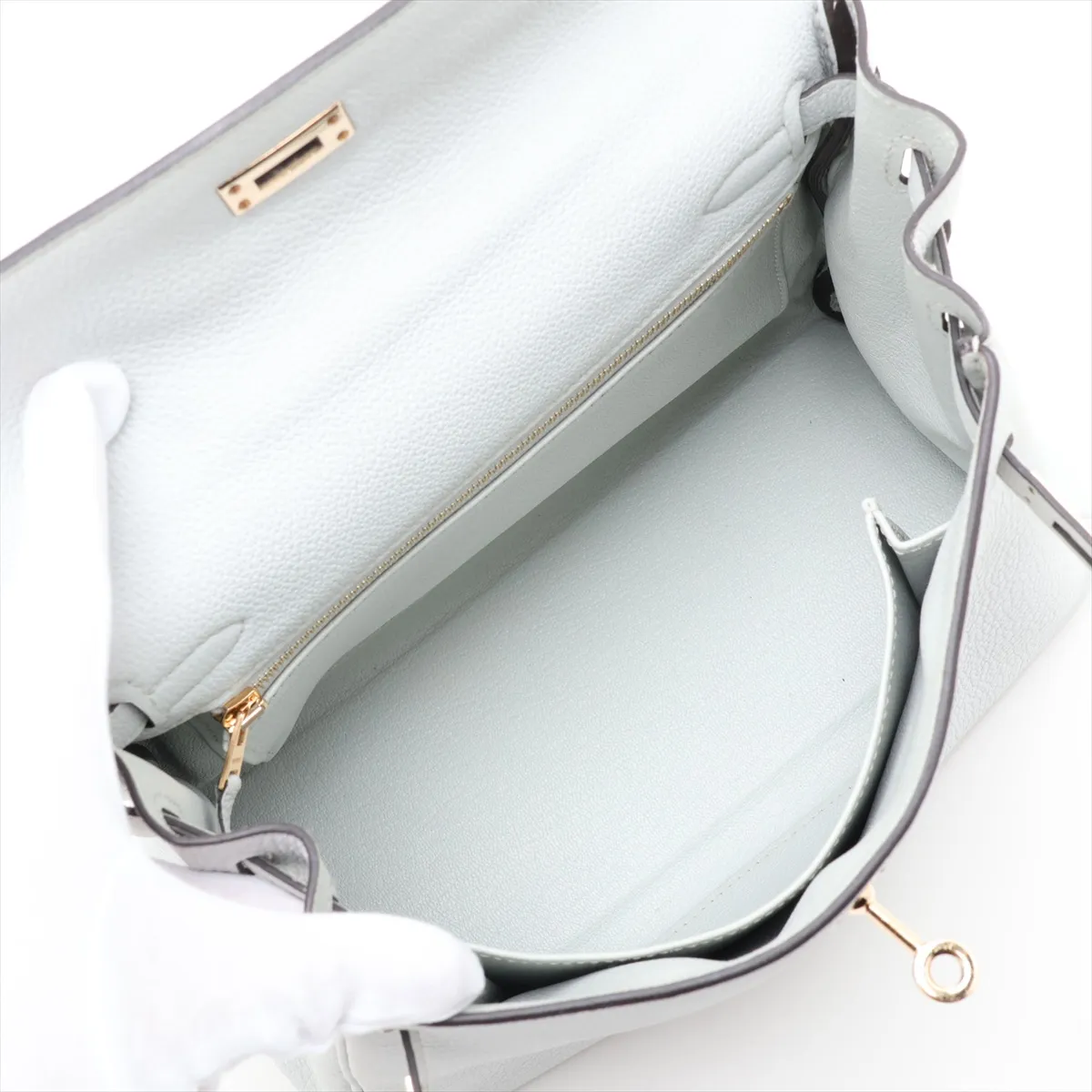[Individually packaged] Hermes Kelly 25 Retourne Togo Gris Platinum Gold Hardware W: 2024 — view 8