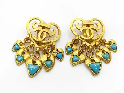Coco Mark 95P Heart/Stone Earrings