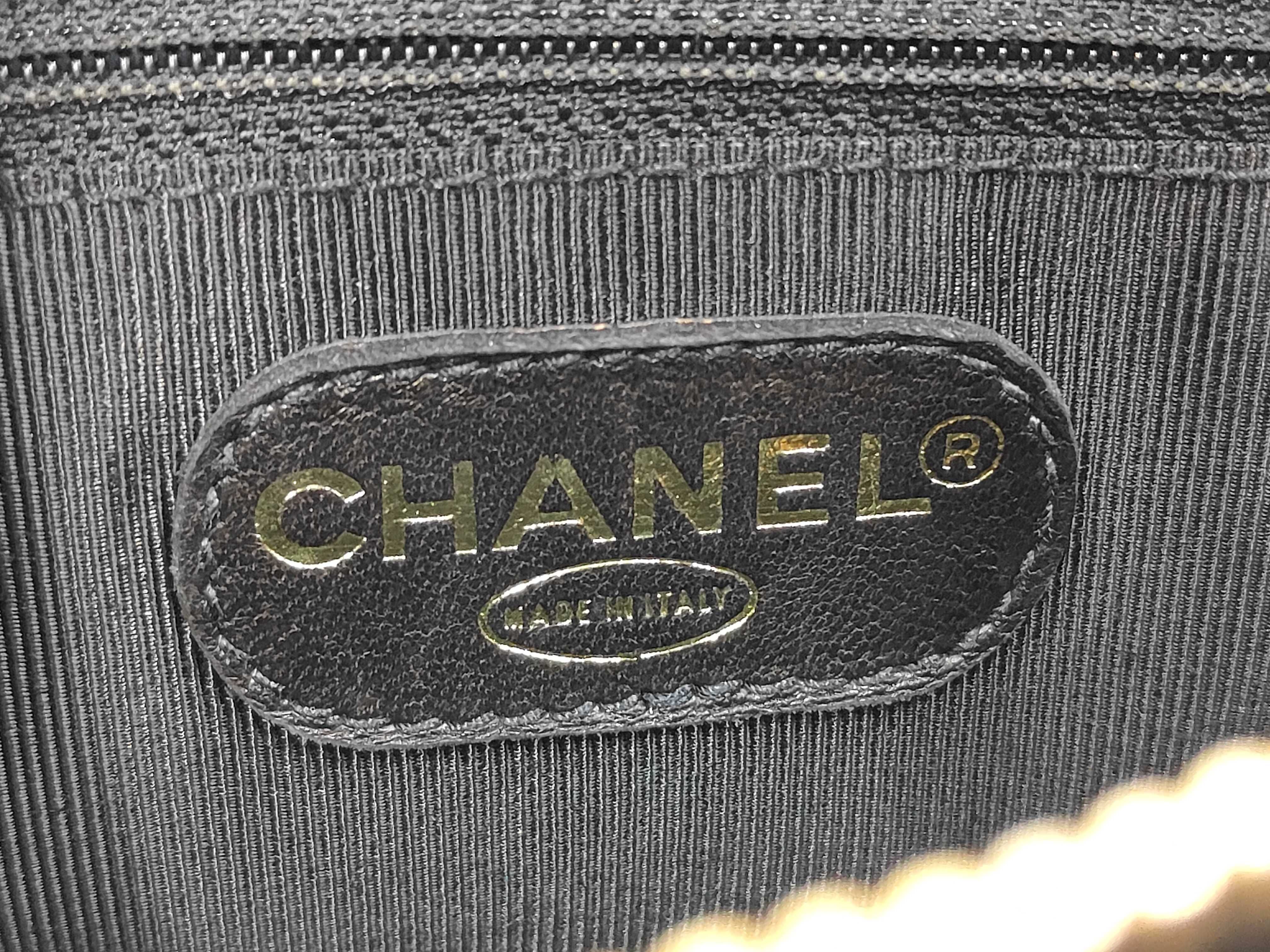 Caviar Skin Embossed Logo Tote Bag, Black, A08062/4705328 (Tote Bag) — view 10