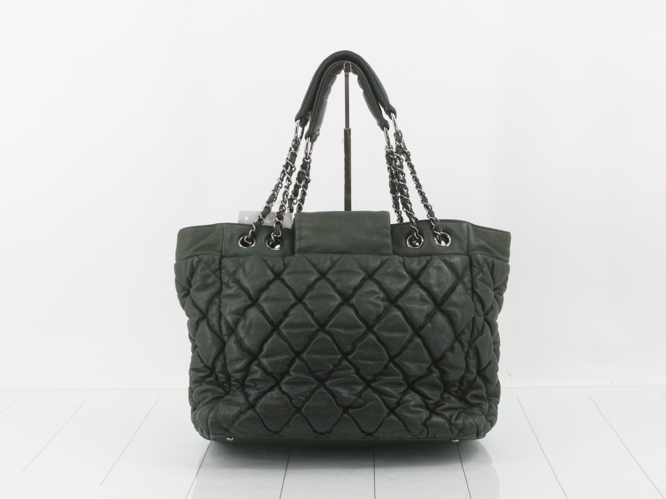 Leather quilted chain tote bag with Coco Mark — view 2