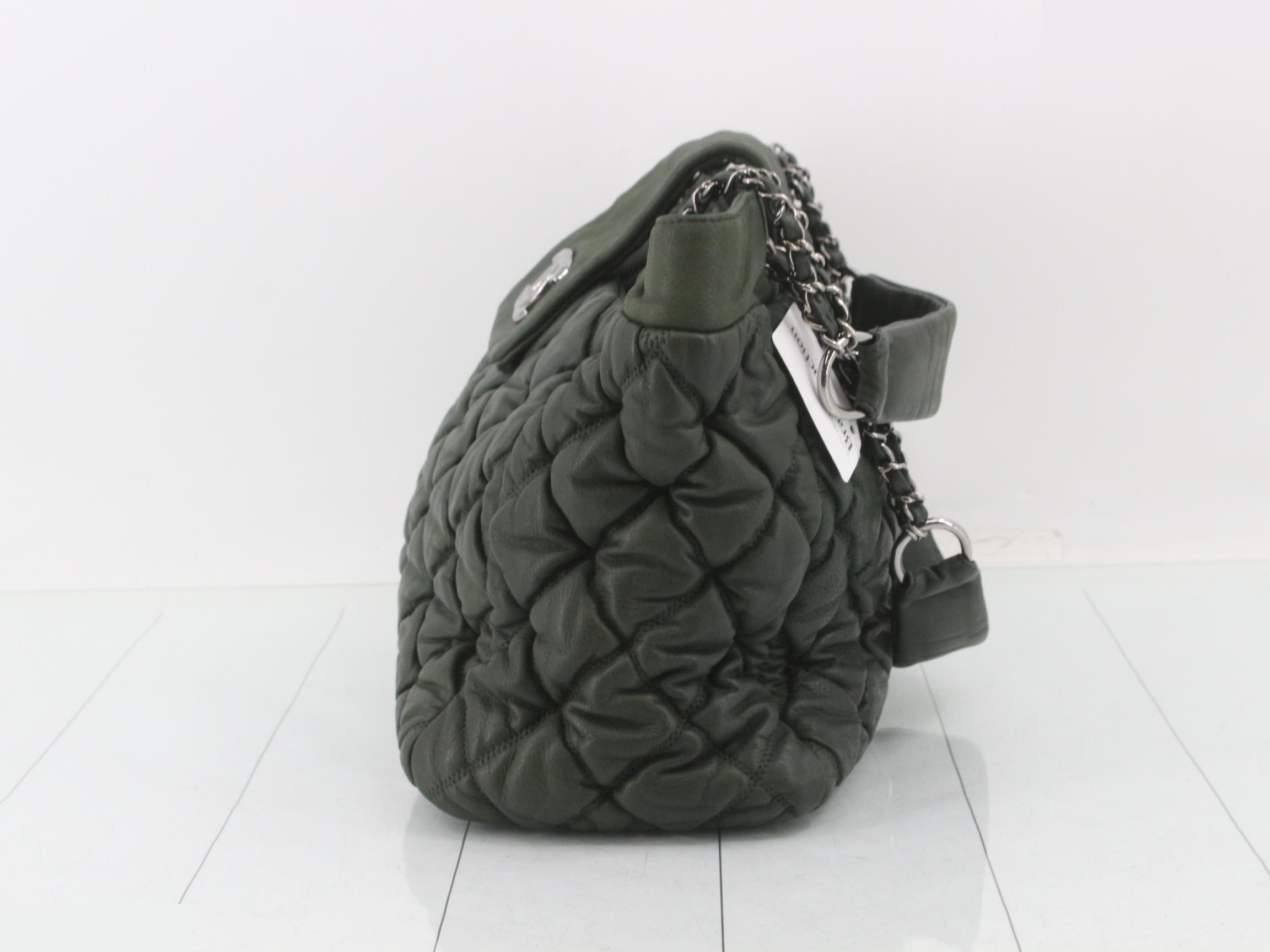 Leather quilted chain tote bag with Coco Mark — view 3
