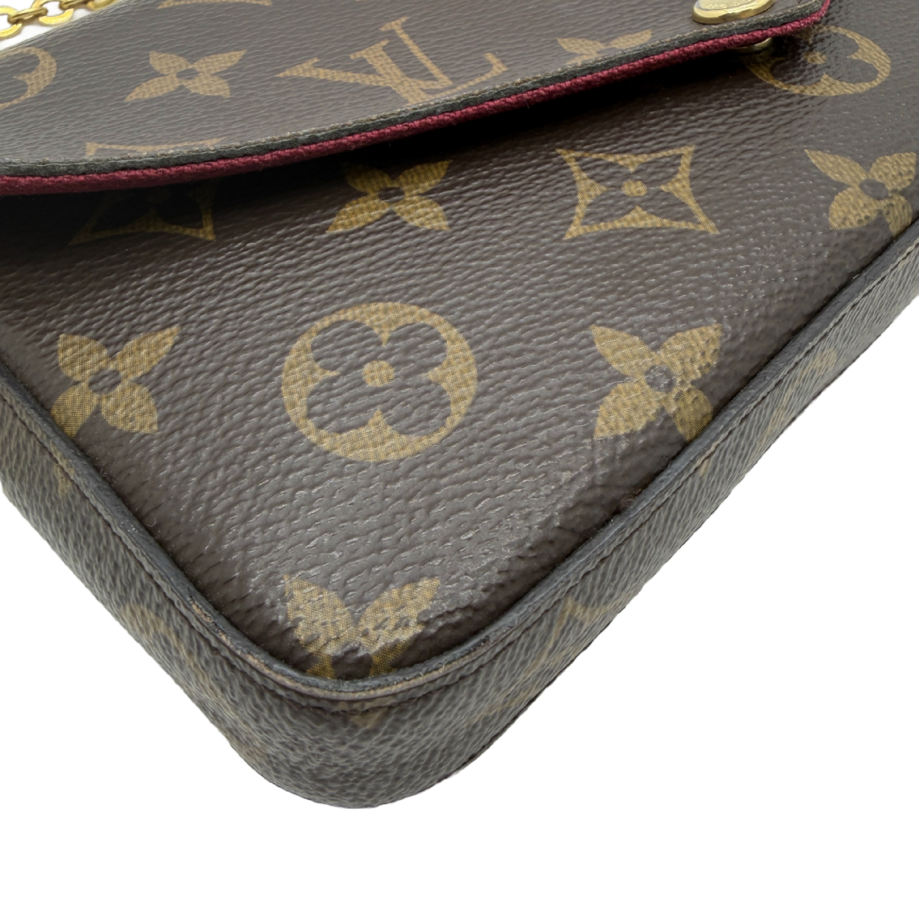 Monogram Pochette Felicie Chain Shoulder Bag Fuchsia Gold Hardware Shoulder Bag — view 5