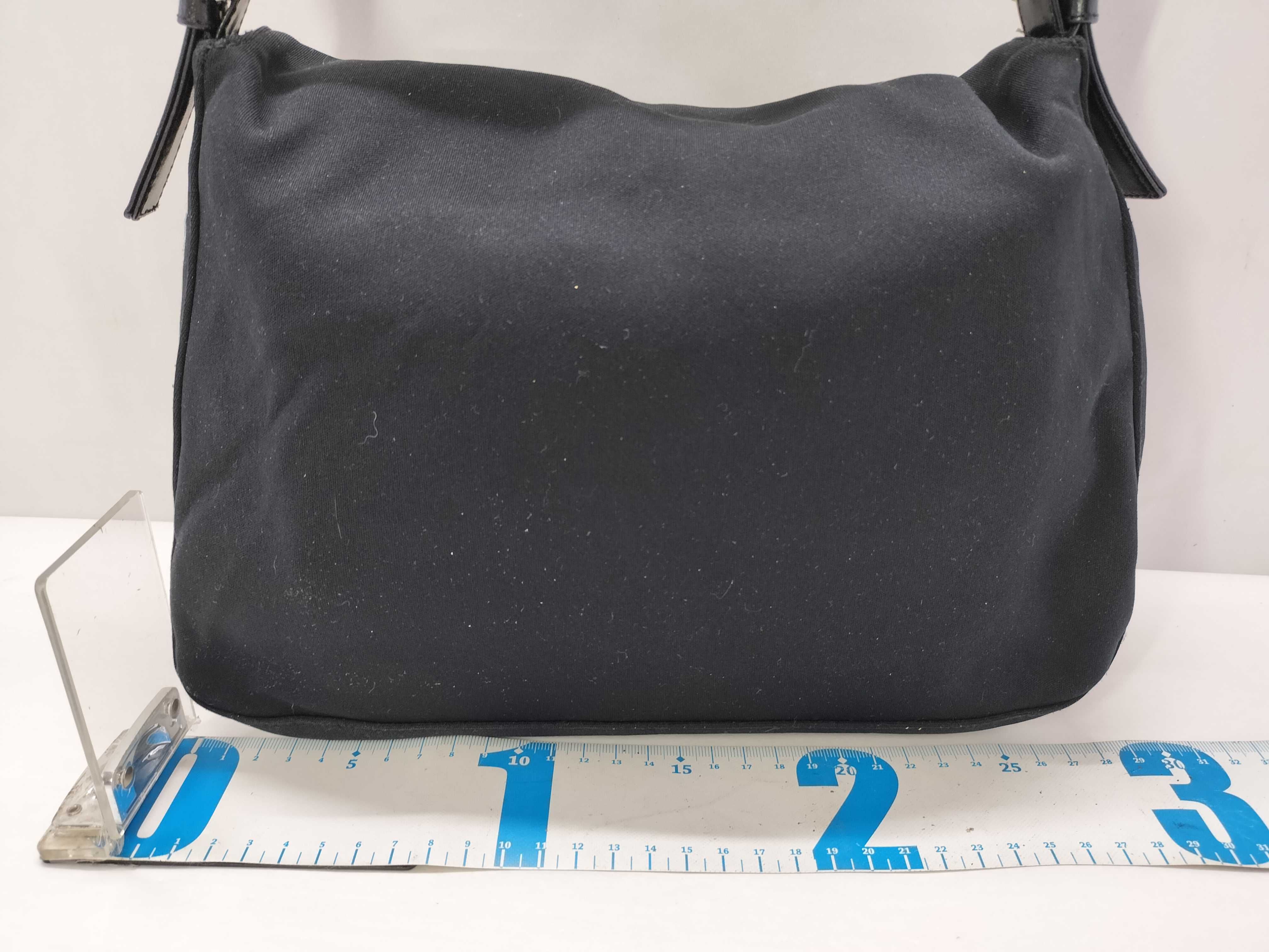 Mamma Fendi Zucca Mamma Bucket Canvas x Leather Shoulder Bag, Black, Approx. W27cm, Model Number Unknown. — view 2