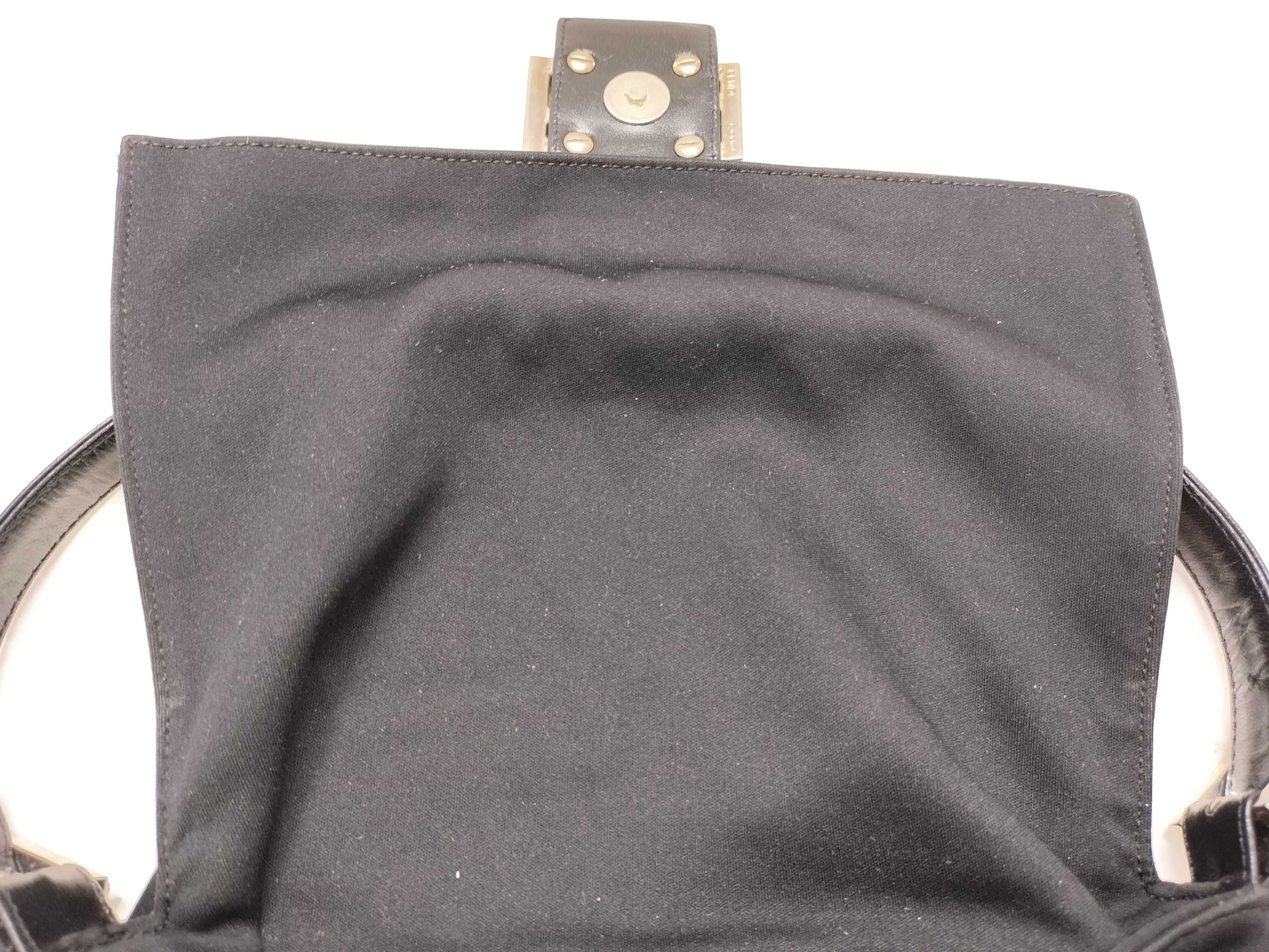 Mamma Fendi Zucca Mamma Bucket Canvas x Leather Shoulder Bag, Black, Approx. W27cm, Model Number Unknown. — view 12