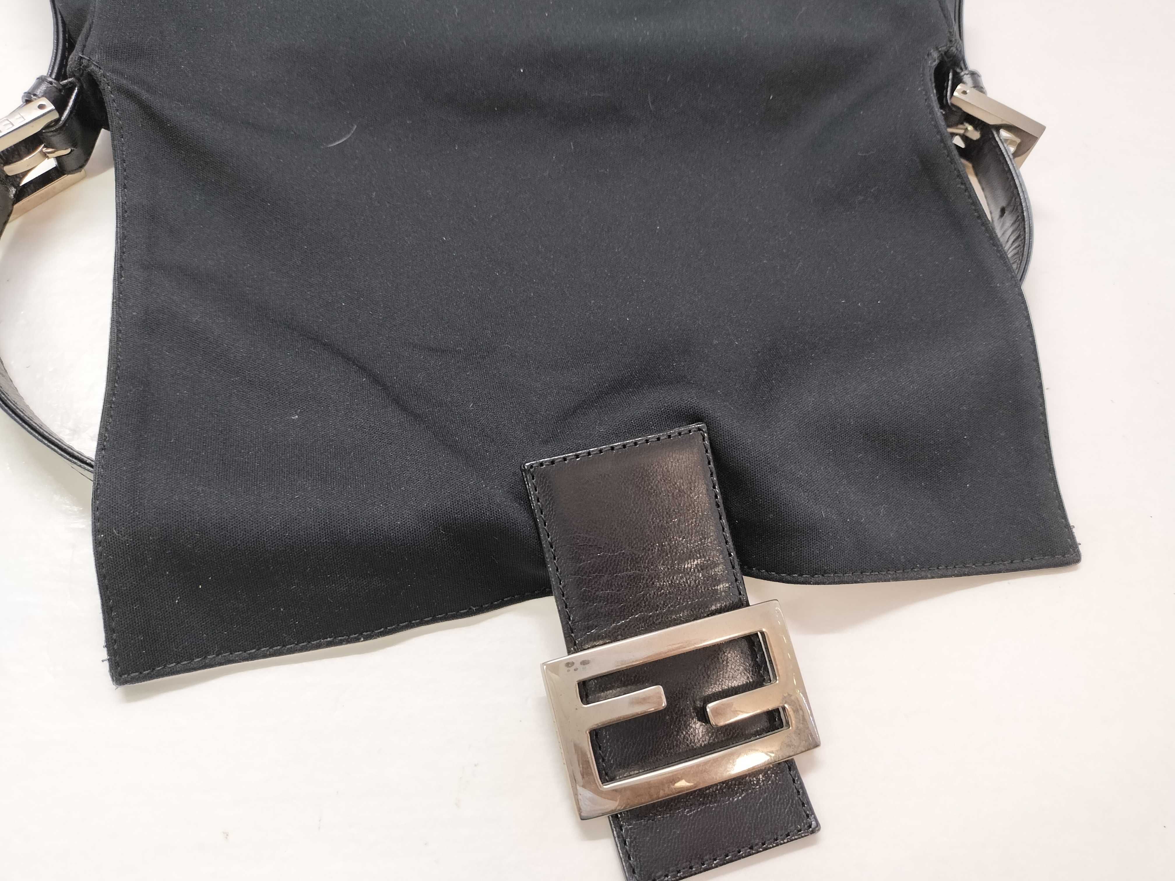 Mamma Fendi Zucca Mamma Bucket Canvas x Leather Shoulder Bag, Black, Approx. W27cm, Model Number Unknown. — view 14