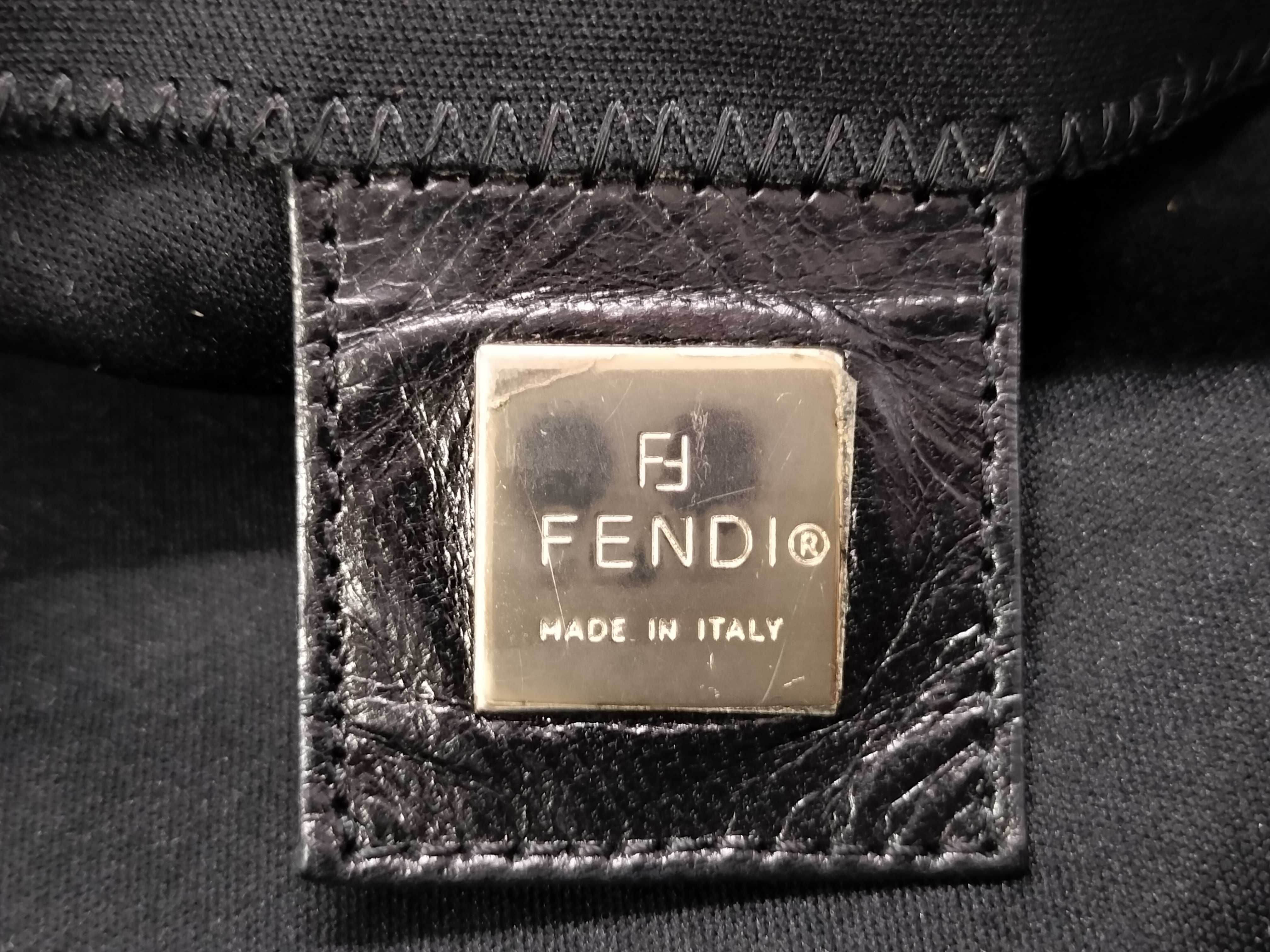 Mamma Fendi Zucca Mamma Bucket Canvas x Leather Shoulder Bag, Black, Approx. W27cm, Model Number Unknown. — view 8