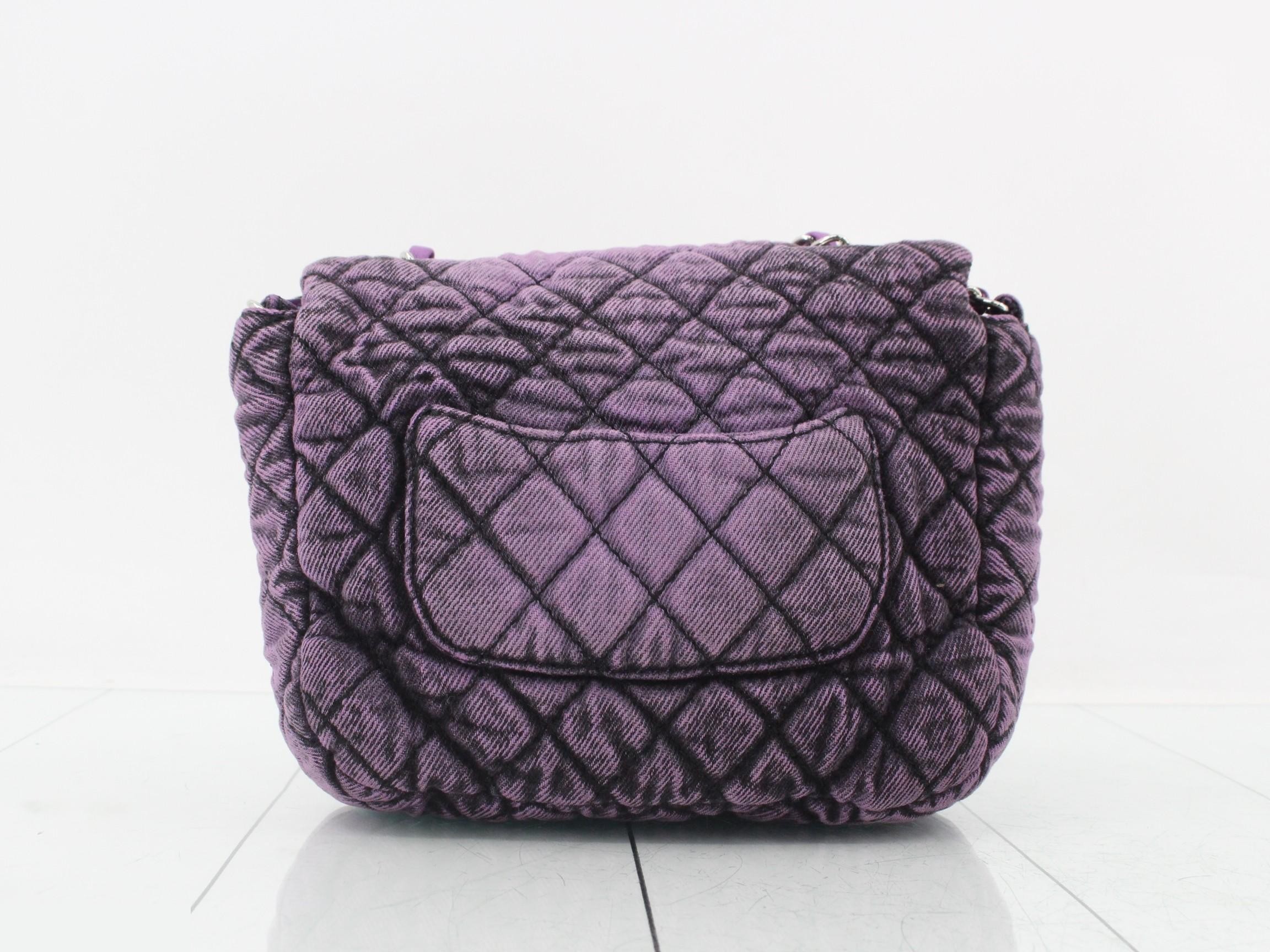 Denim Square Mini Matelassé Shoulder Bag — view 2