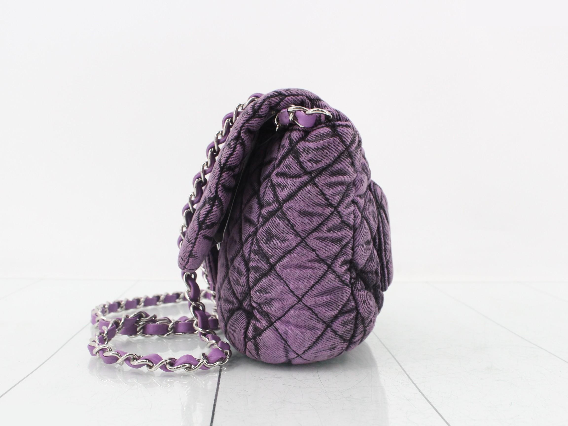 Denim Square Mini Matelassé Shoulder Bag — view 3