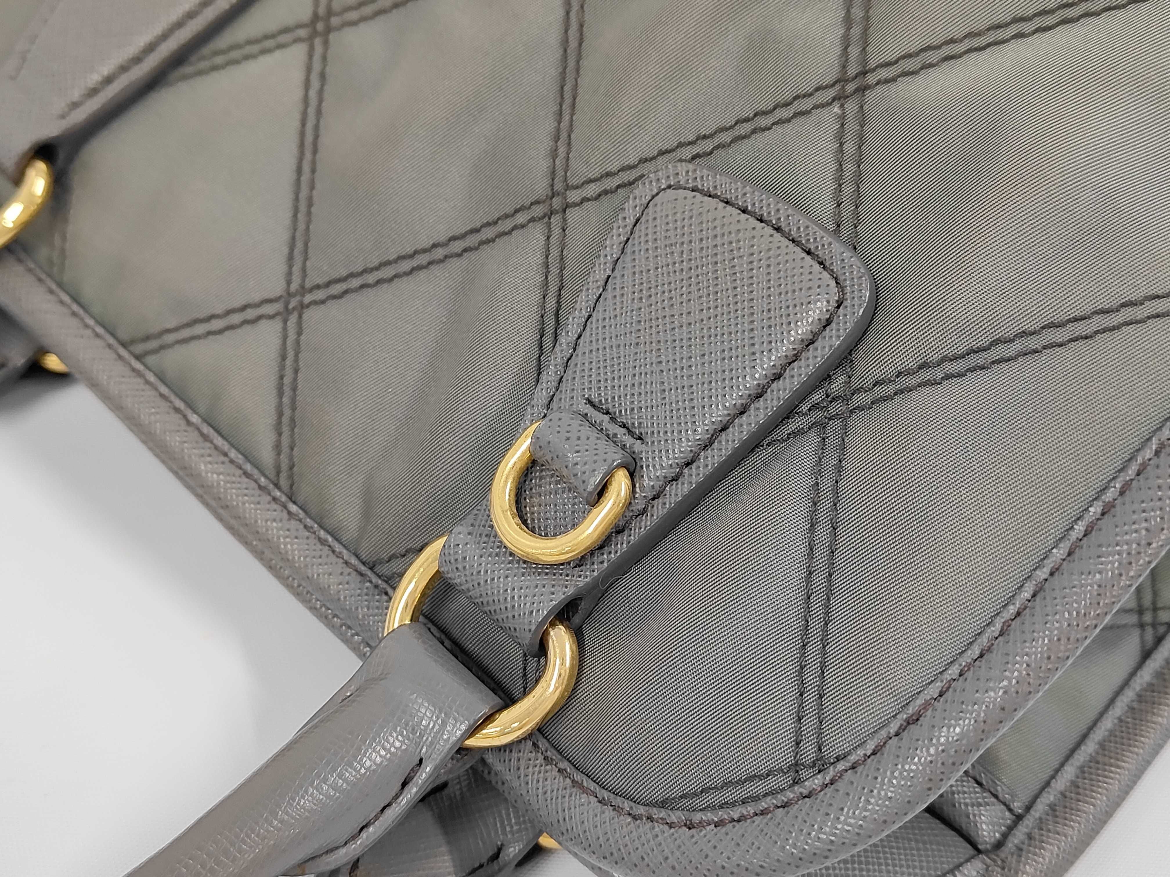 quilted nylon and leather 2-way handbag 1BA100. Accessories: dust bag, shoulder strap. — view 6