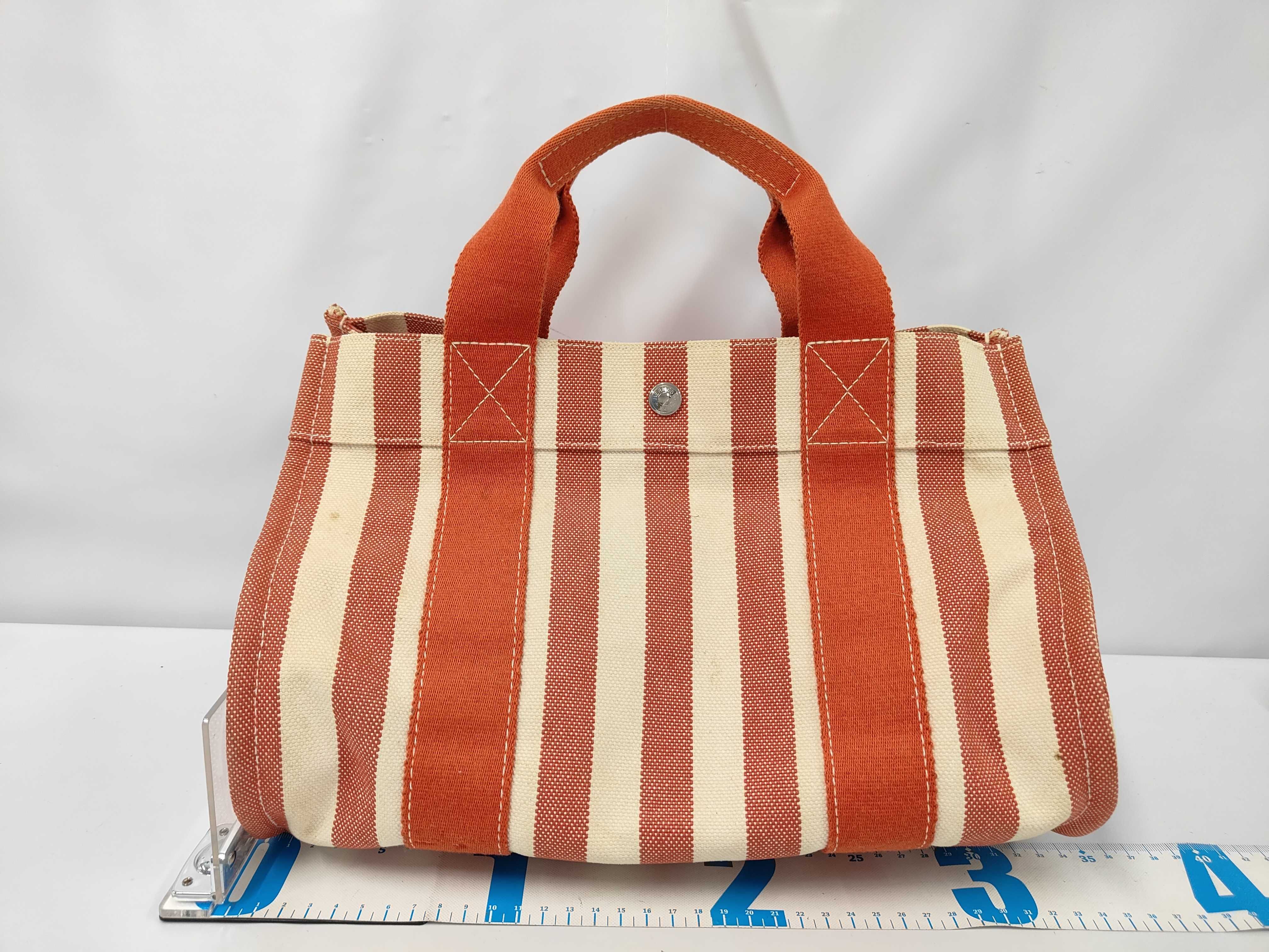 Cannes PM Handbag, Canvas, Stripe, Red Handbag — view 2