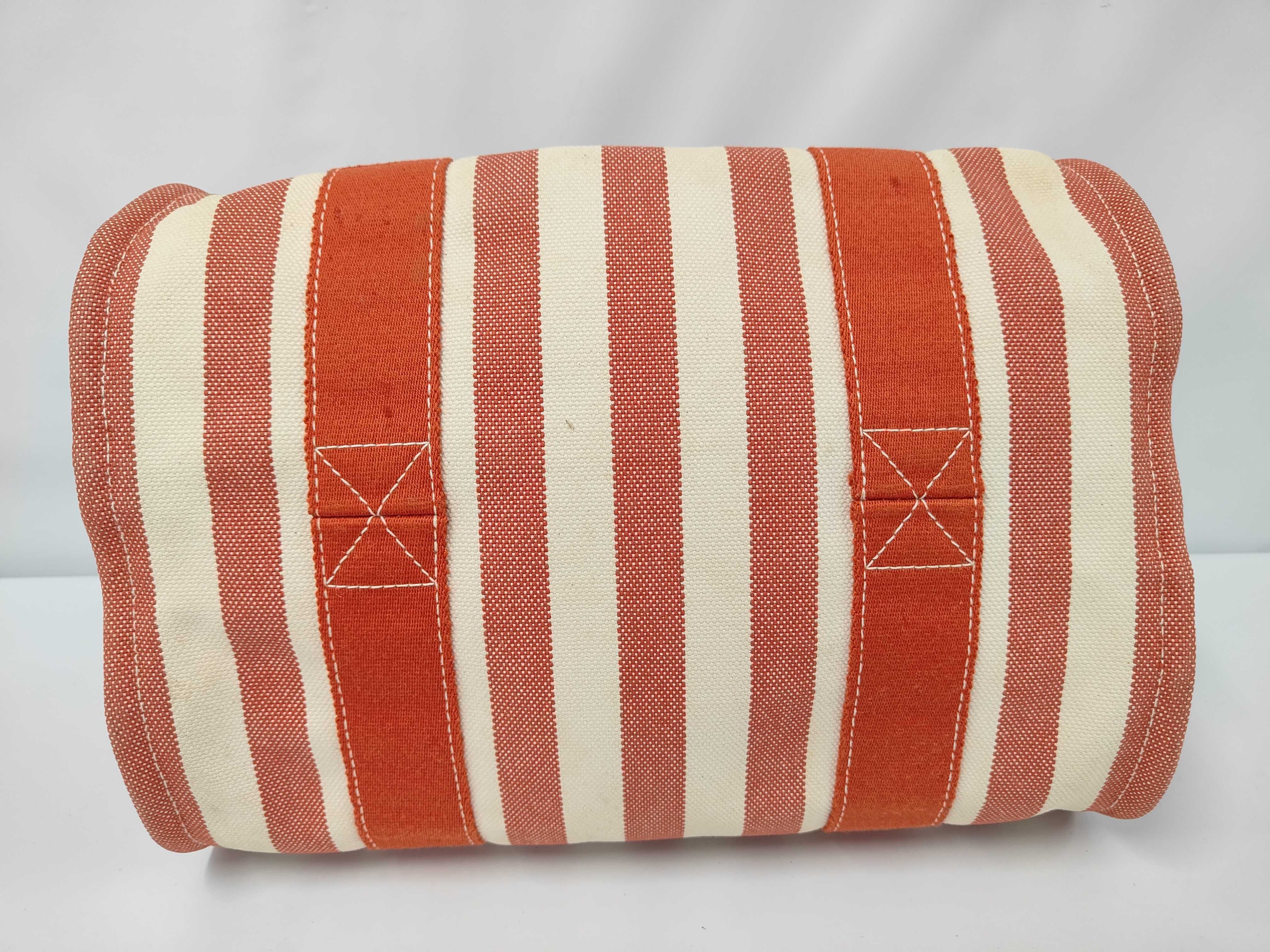 Cannes PM Handbag, Canvas, Stripe, Red Handbag — view 3