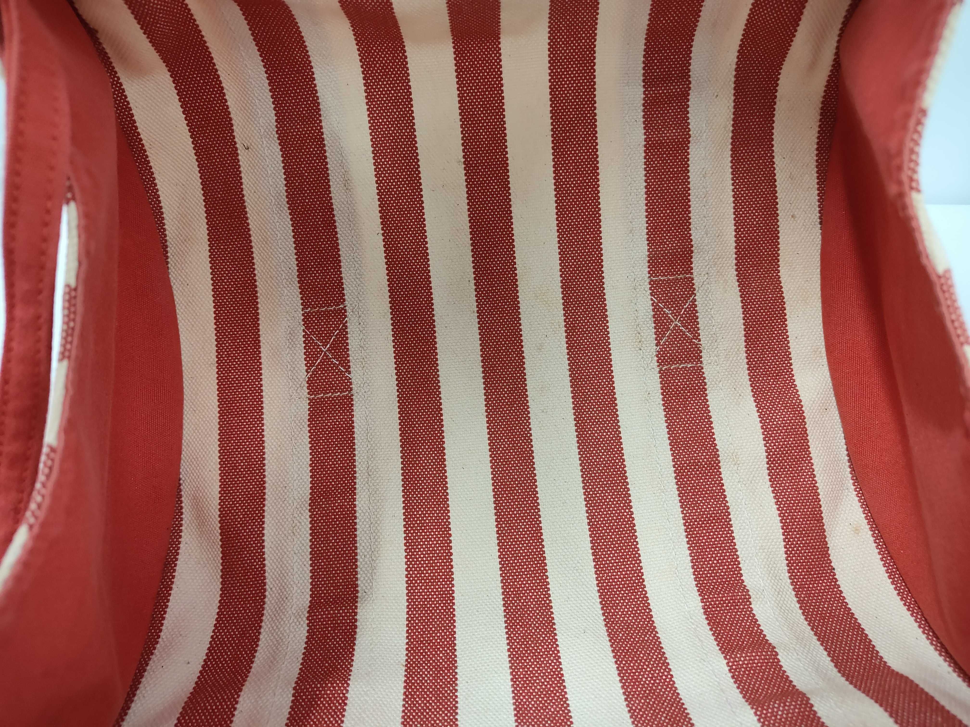 Cannes PM Handbag, Canvas, Stripe, Red Handbag — view 8