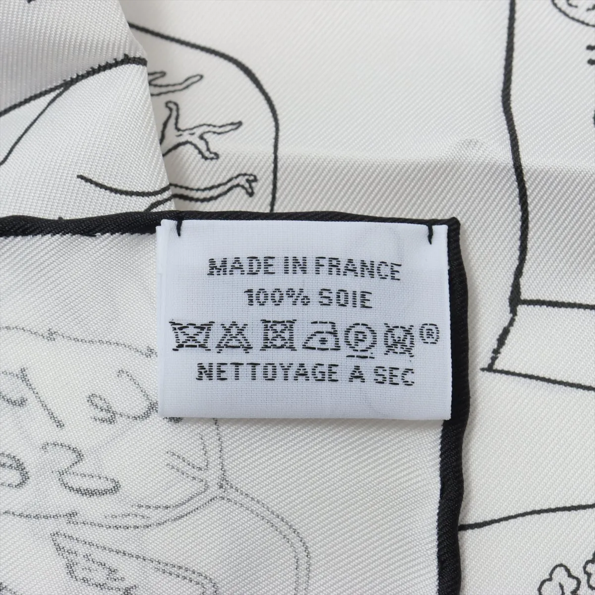 silk scarf, white, with some wear, — view 6