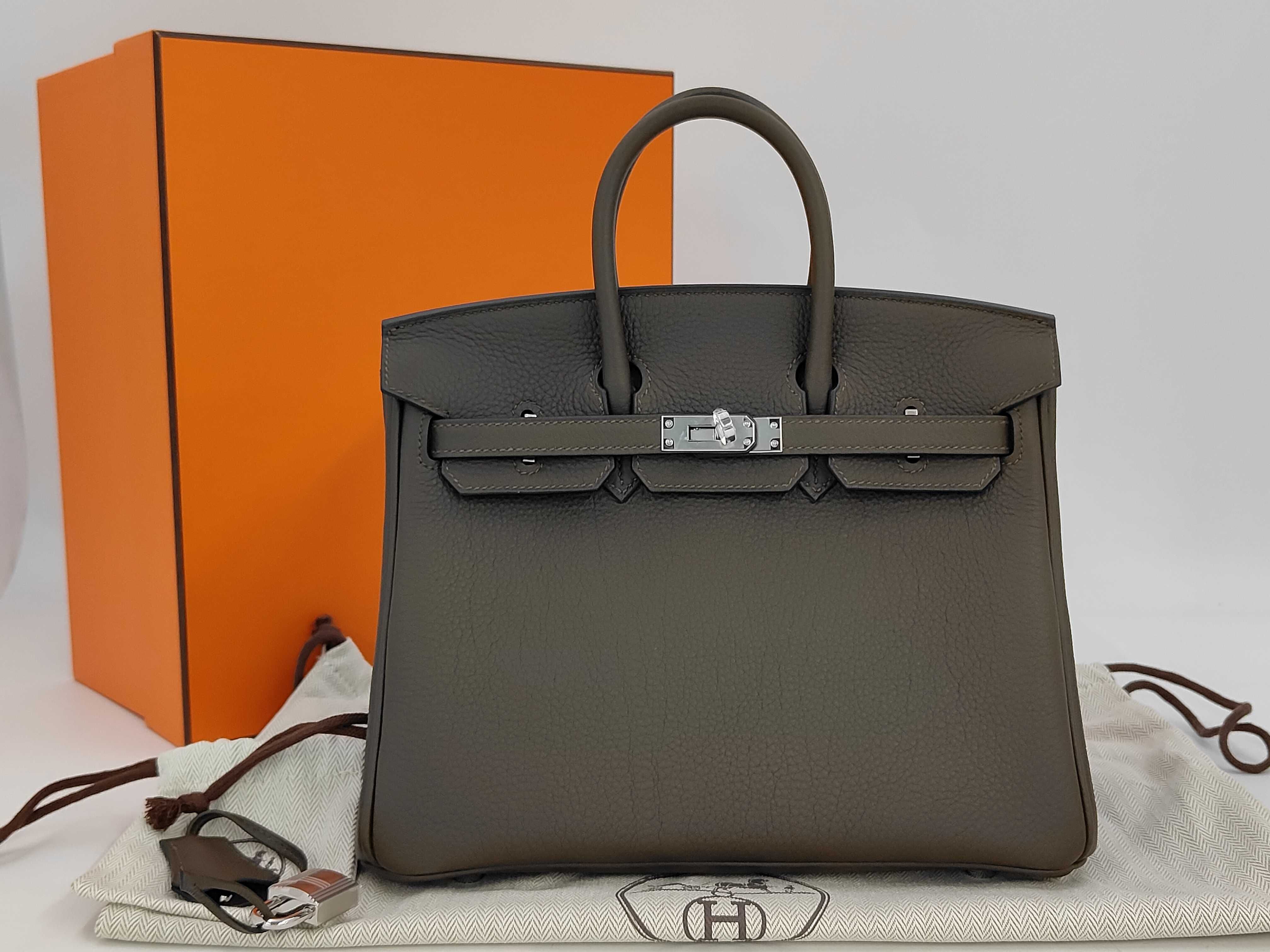 Birkin 25 Vert Roden Togo Silver Hardware G Stamp Handbag