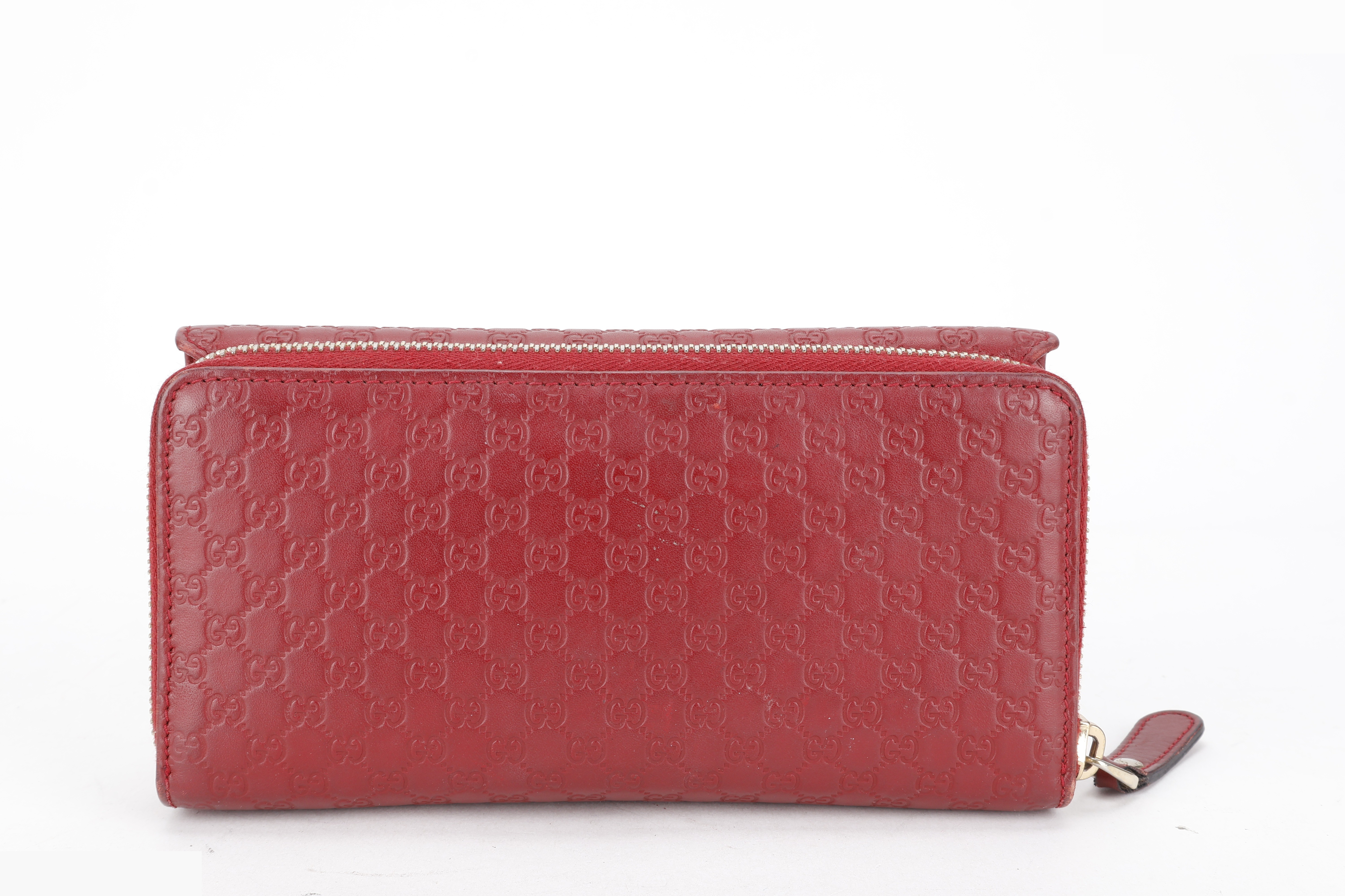GG SIGNATURE CONTINENTAL ZIP WALLET RED — view 2