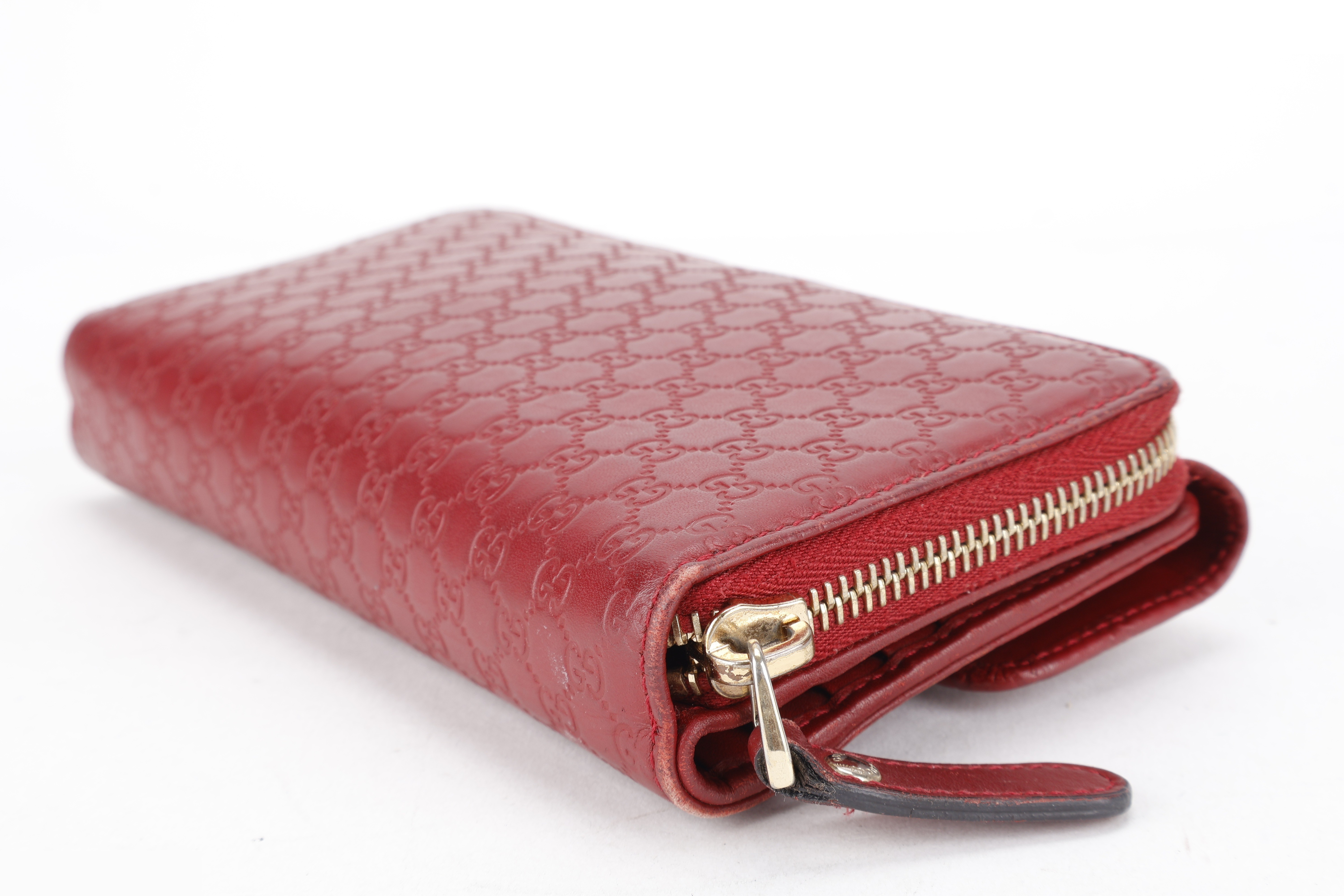 GG SIGNATURE CONTINENTAL ZIP WALLET RED — view 4
