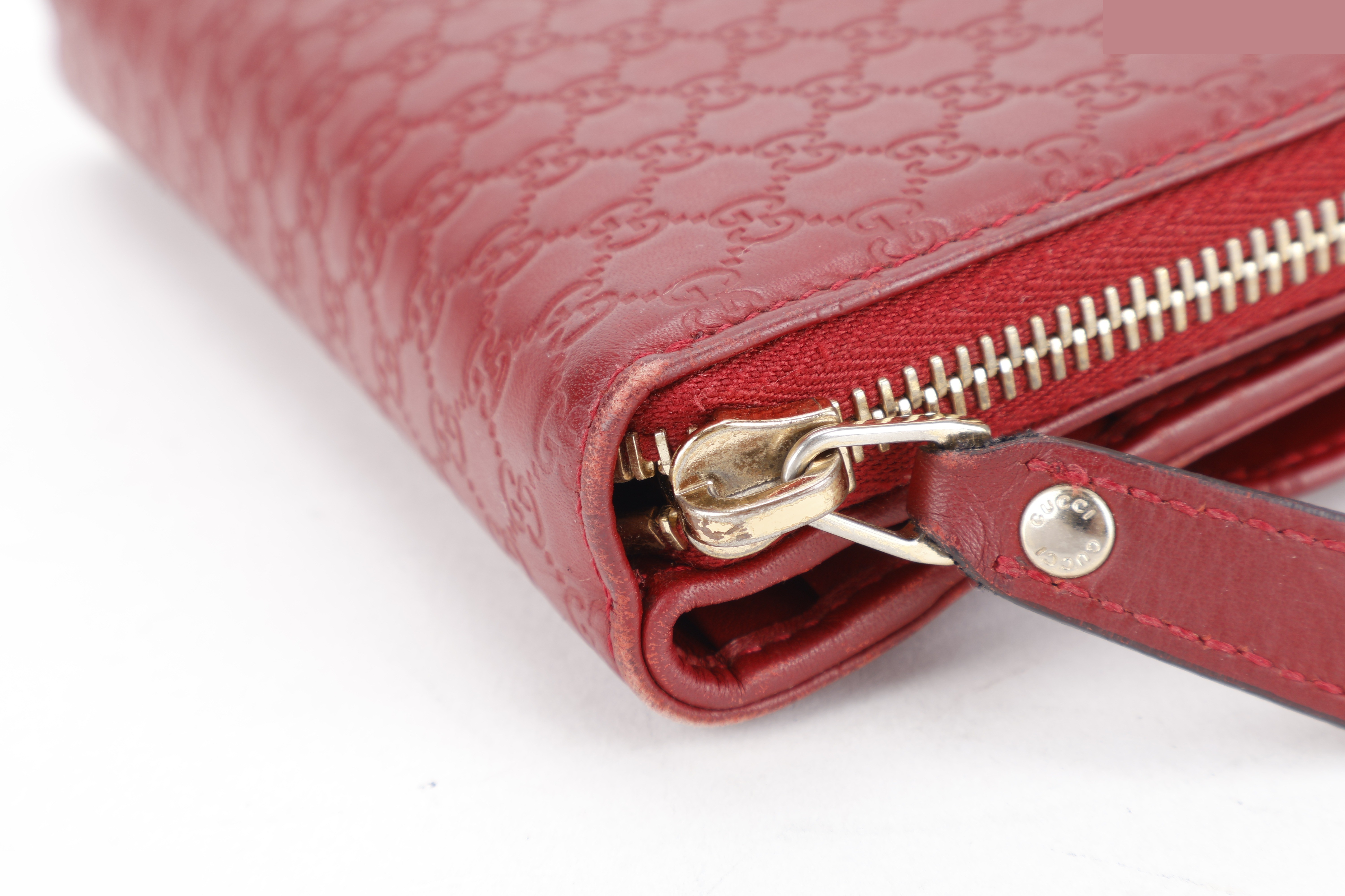 GG SIGNATURE CONTINENTAL ZIP WALLET RED — view 5